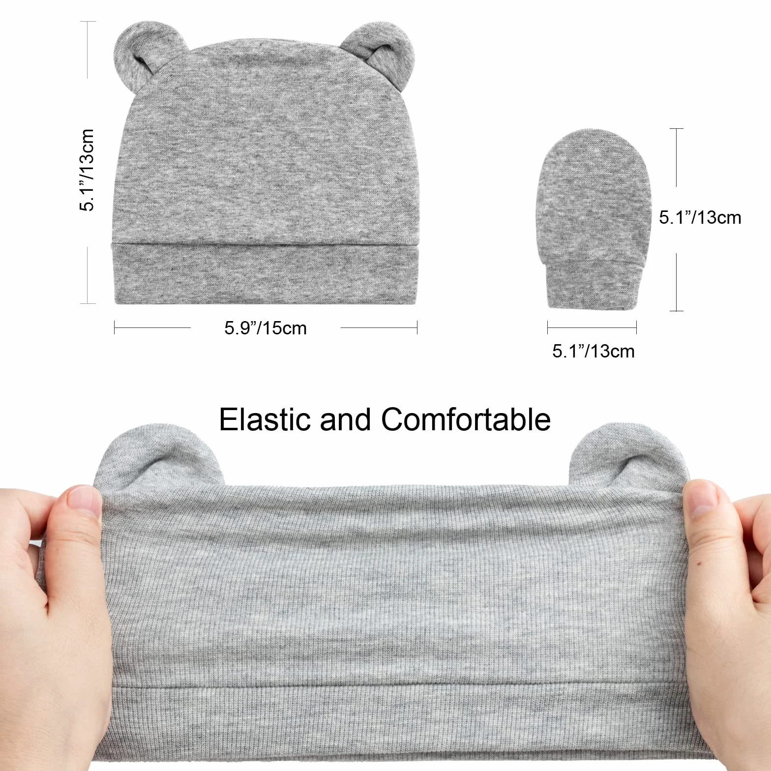 Bonnets de Naissance et Moufles de Protection Bébé Gants Bonnet Nouveau-né 0-6 Mois Taille Unique