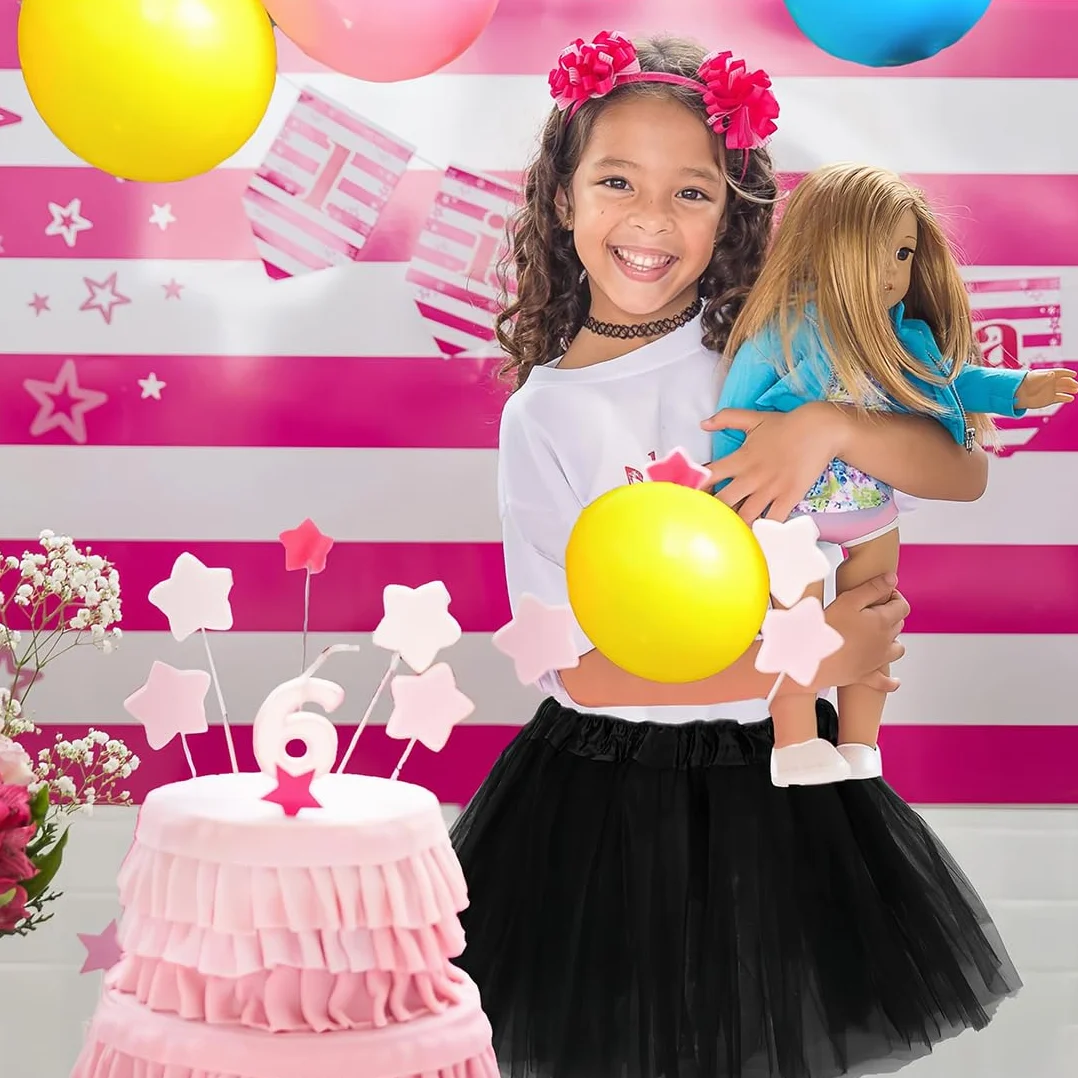 Jupe Tutu en Tulle pour Fille 2-7 Ans, Ballet Danse Costume Noir 3 Couches