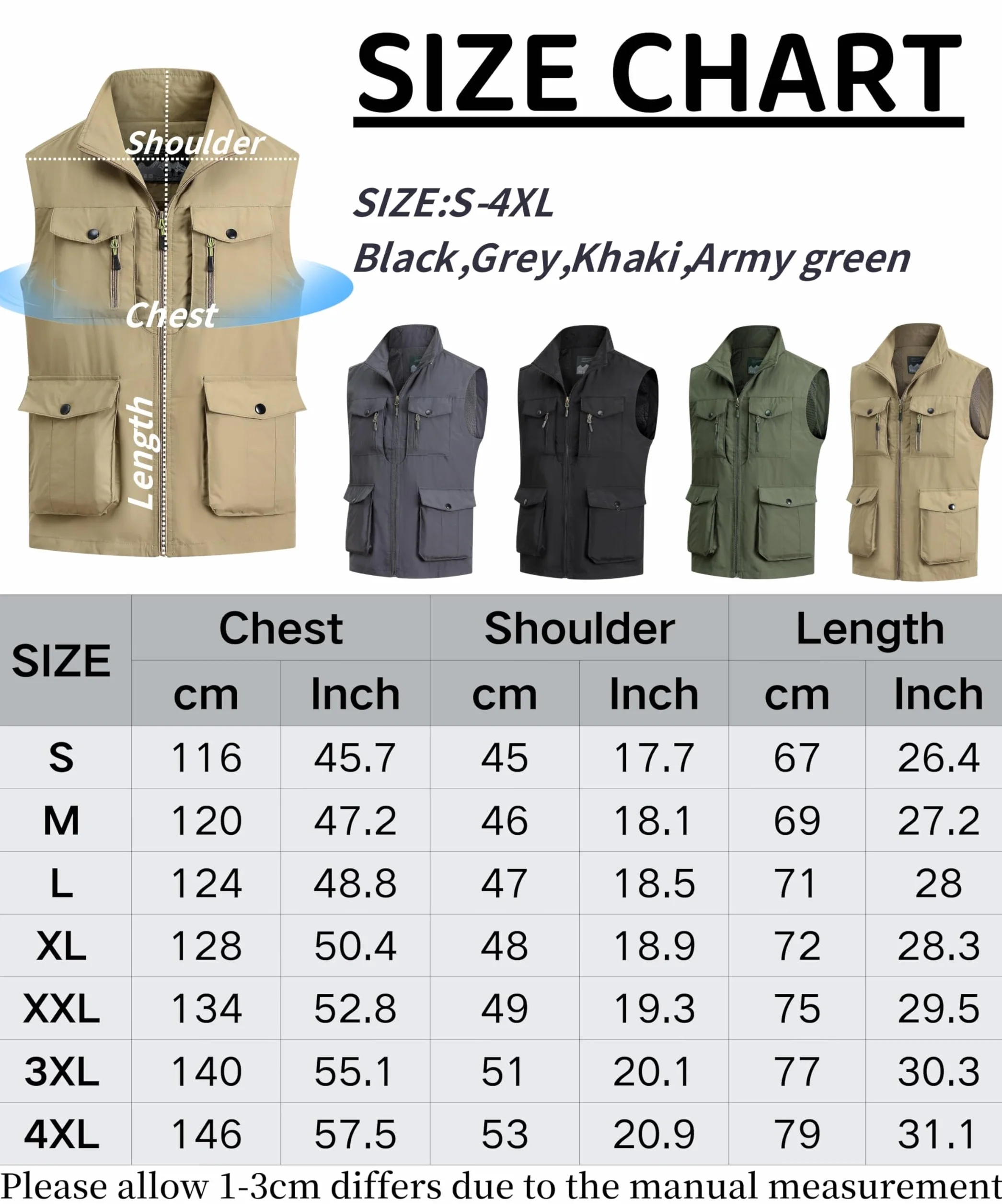 Gilet de Pêche Homme Multi-Poches Plein Air Séchage Rapide Sport Sans Manche Légère Respirant Camping Photographie