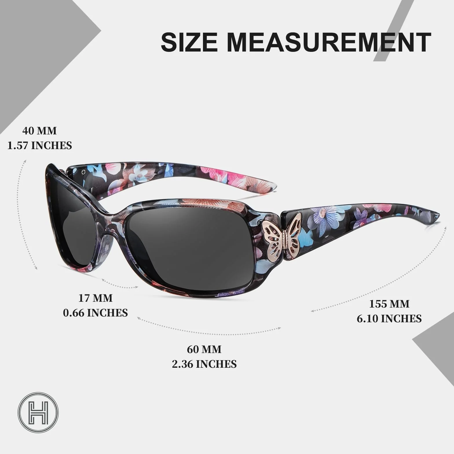 HAOLOTA Lunettes de soleil polarisées femme enveloppantes strass UV400