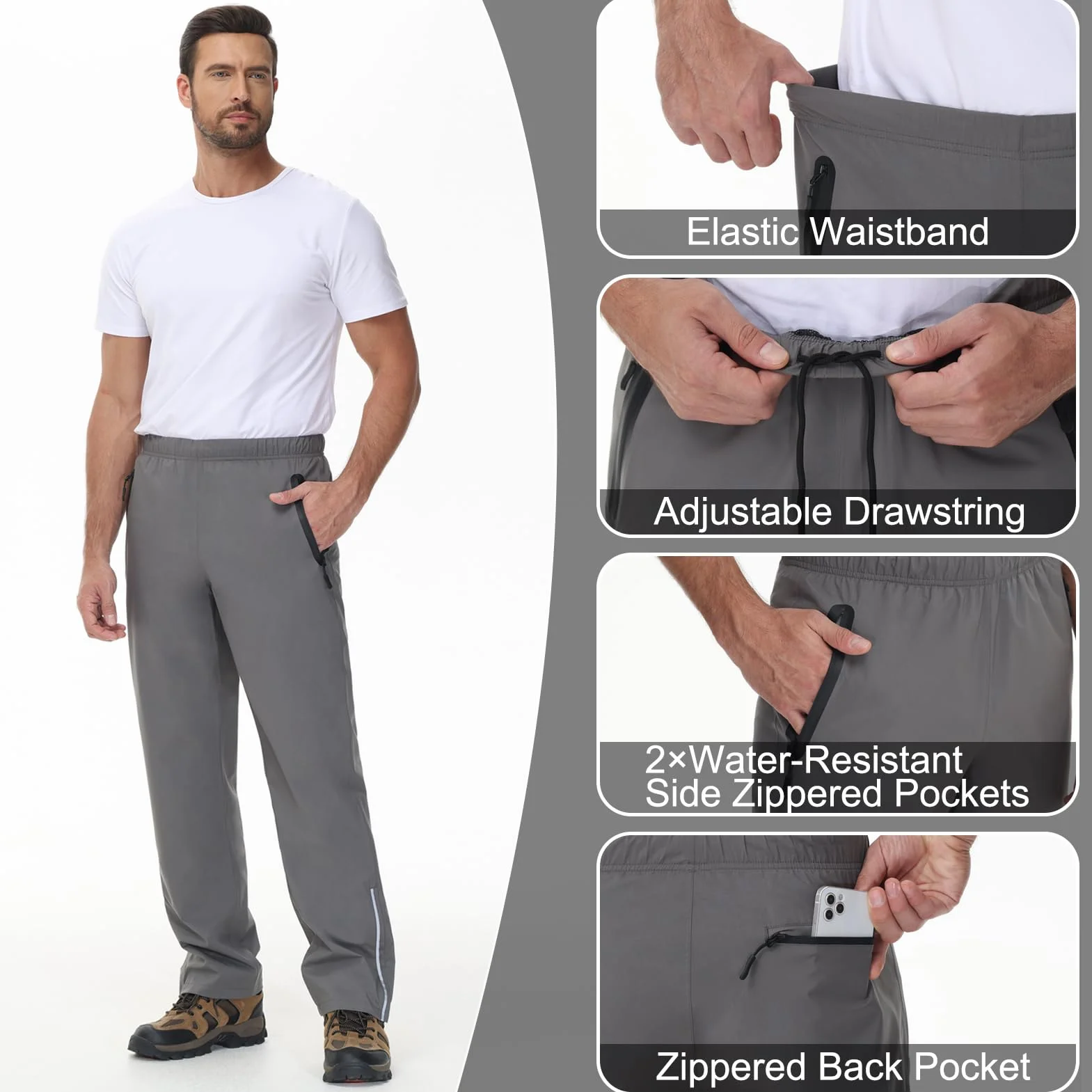 Surpantalon Imperméable Homme Réfléchissant Moto Velo Léger Pluie