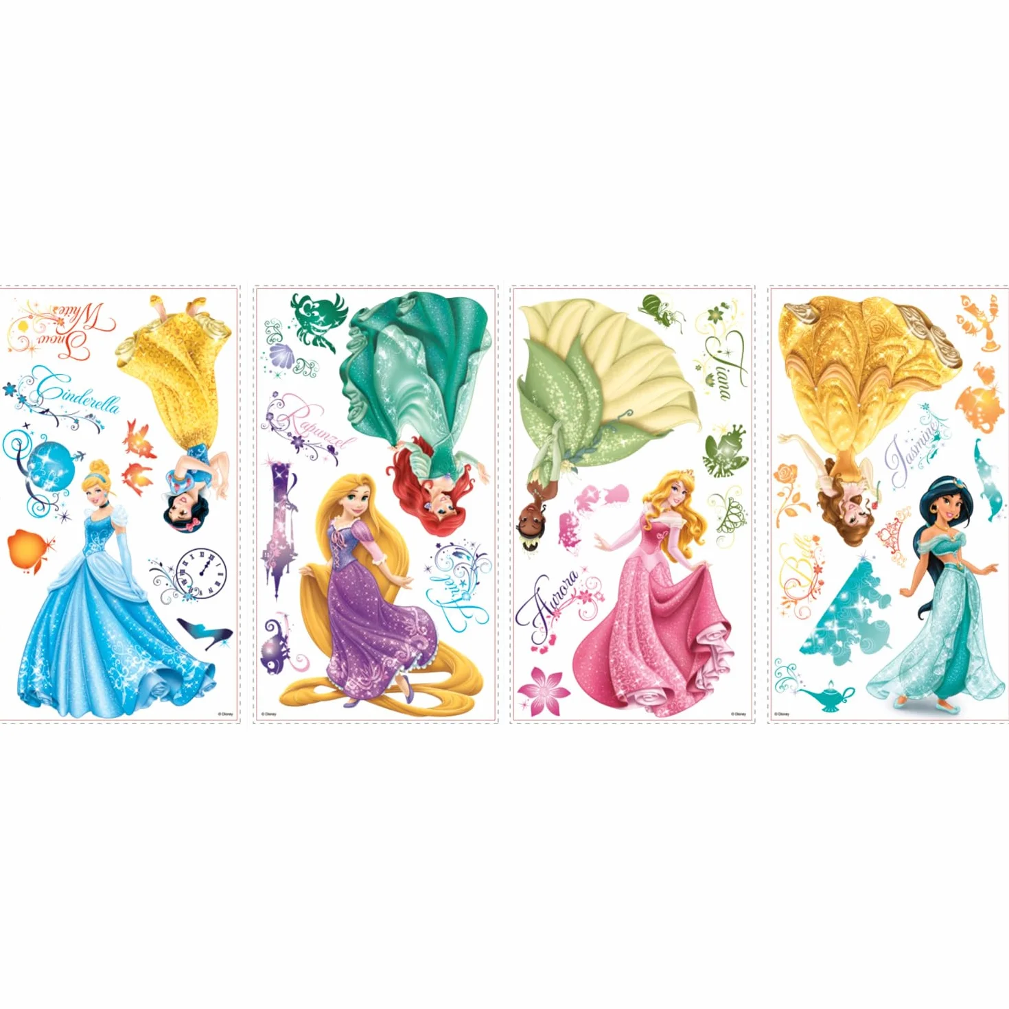 RoomMates Décor géant Disney Princesses Royales paillettes