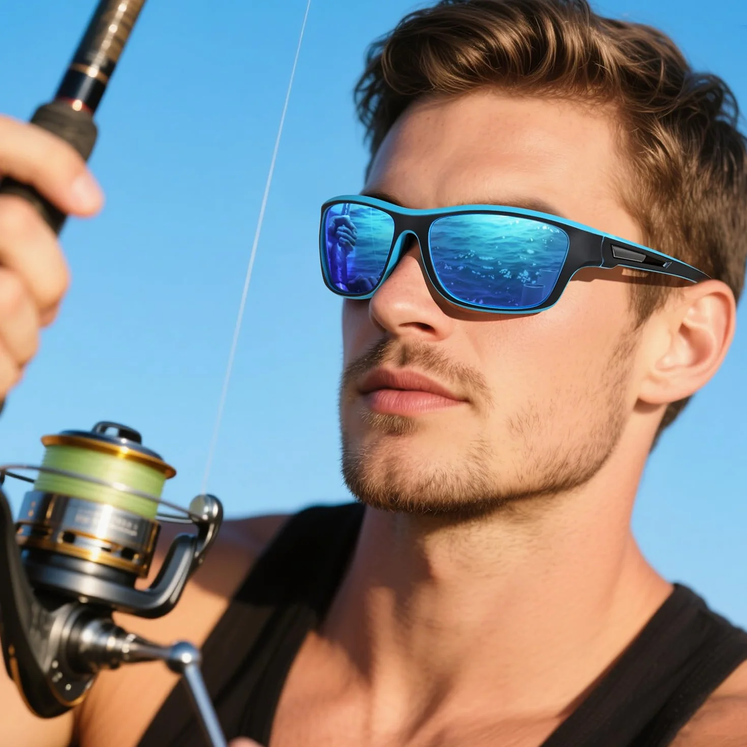 Lunettes de soleil polarisées Anti-UV pour pêche randonnée légères incassables cadre enveloppantes