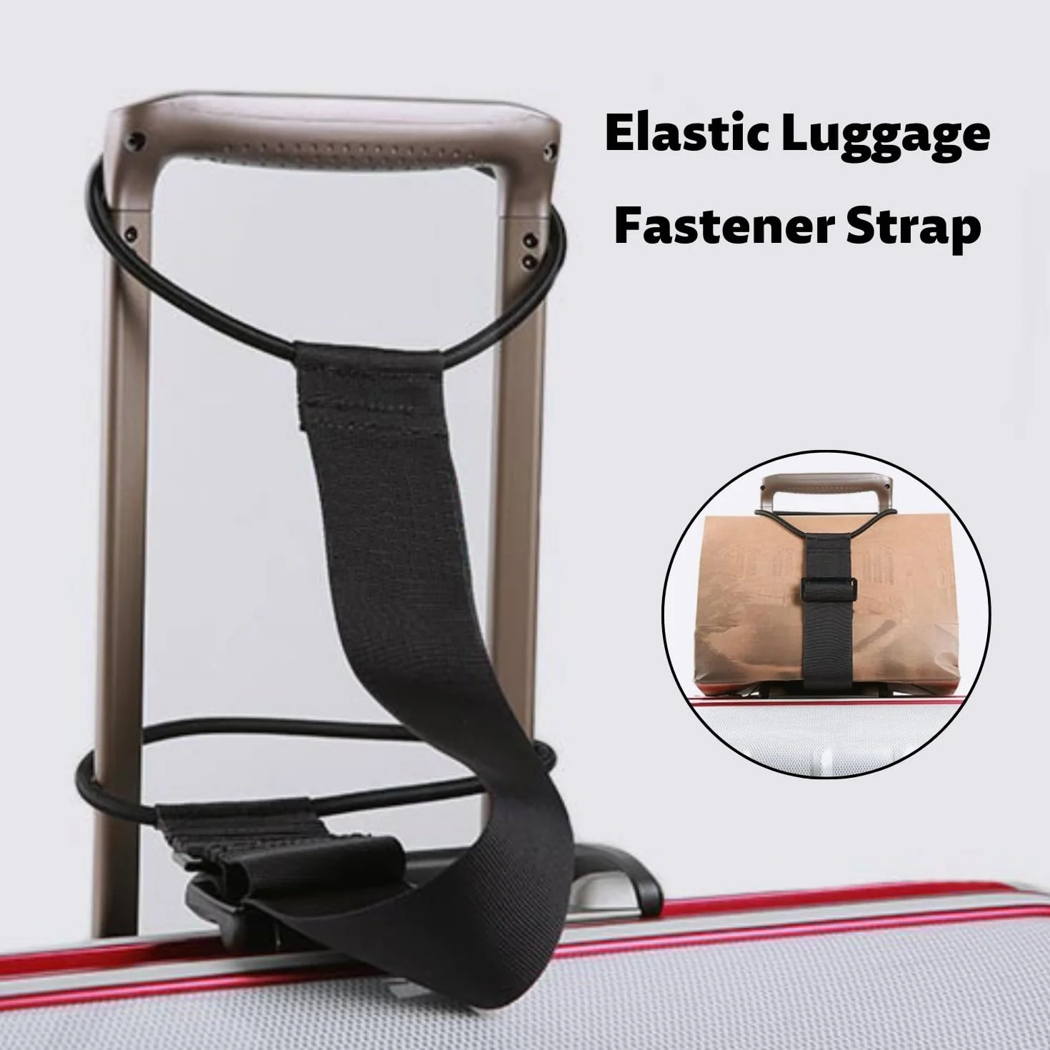 Sangles élastiques pour bagages réglables, accessoires de valise de voyage portables, lot de 2 (noir)