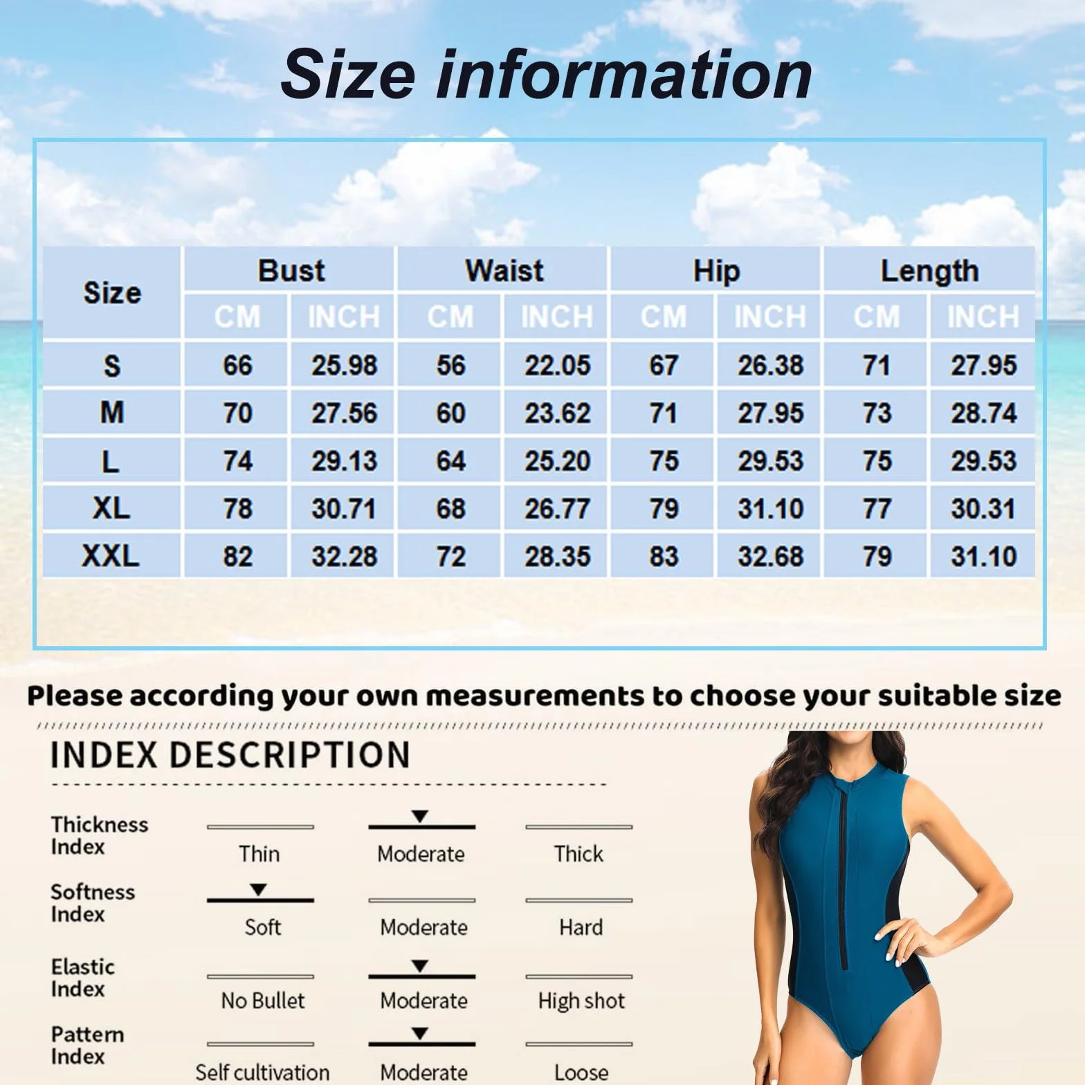Maillot de bain sans manches pour femme avec fermeture éclair bikini sexy été