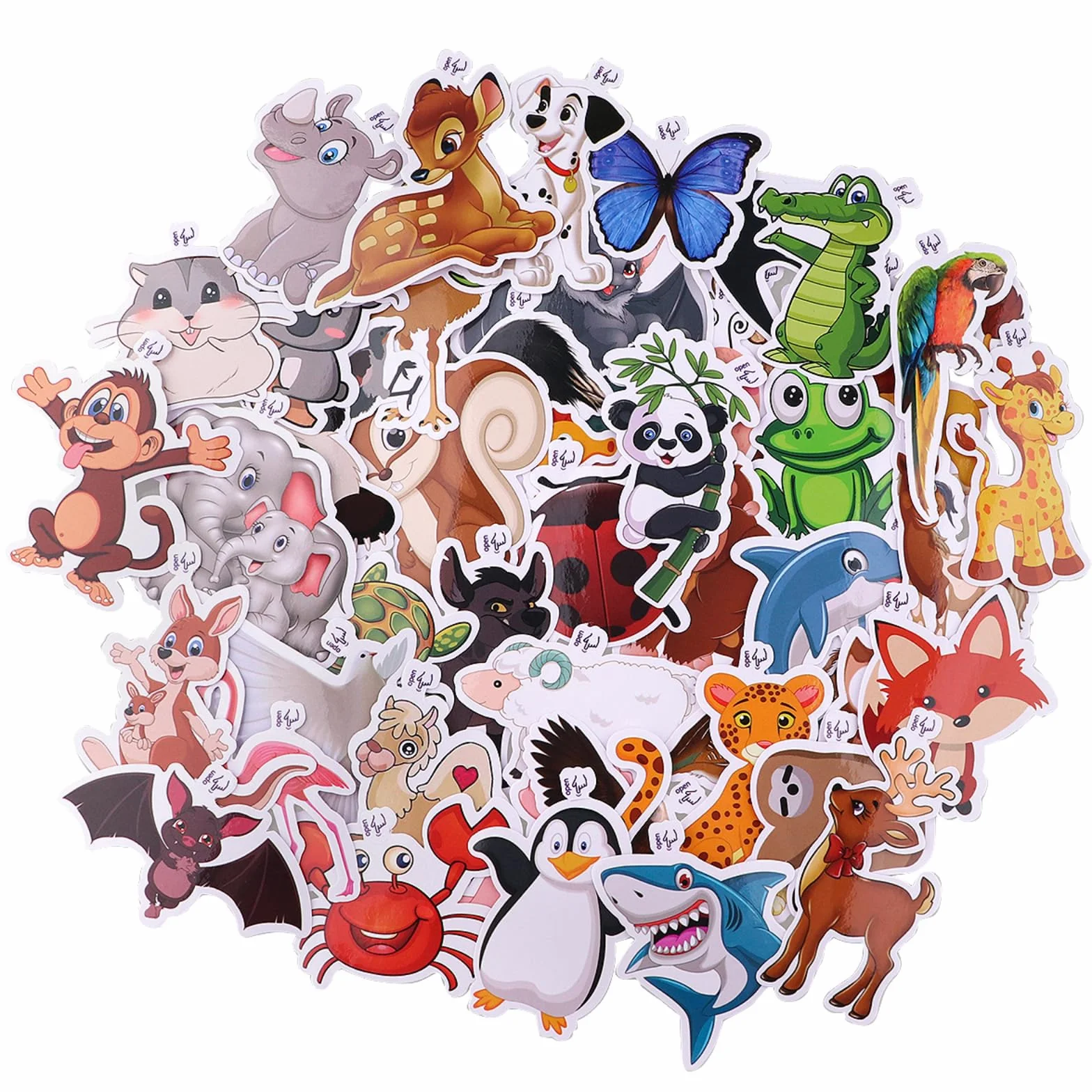Autocollants Animaux Enfants 6-7 cm 50 Pièces