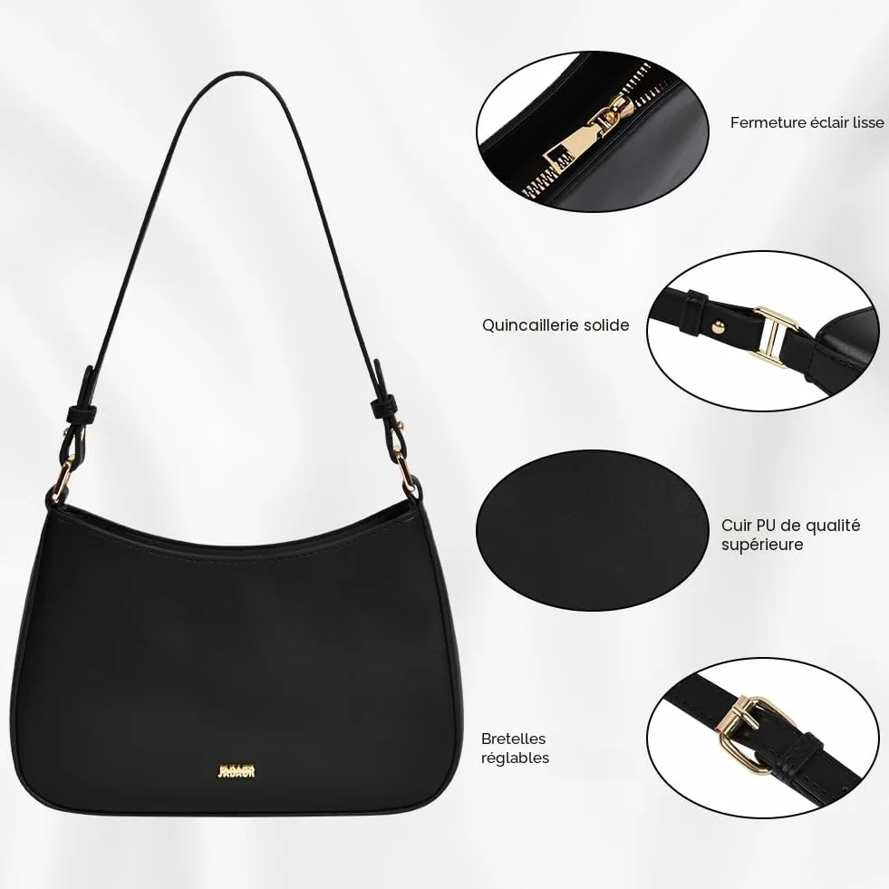 Sac Porté épaule en Cuir Véritable pour Femme, Sac à Main Tendance Bandoulière Rétro pour Shopping Travail Voyages
