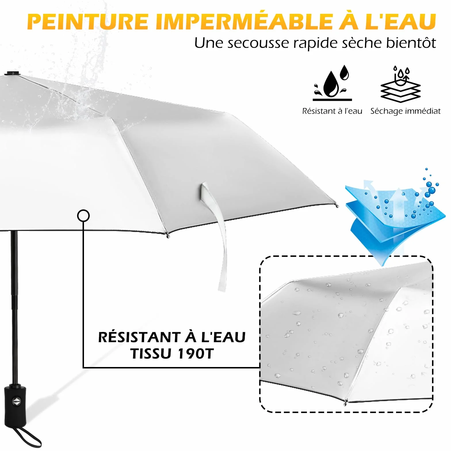 Parapluie Pliant Automatique Résistant Vent Fort Grande Taille 92/105/117cm Homme Femme