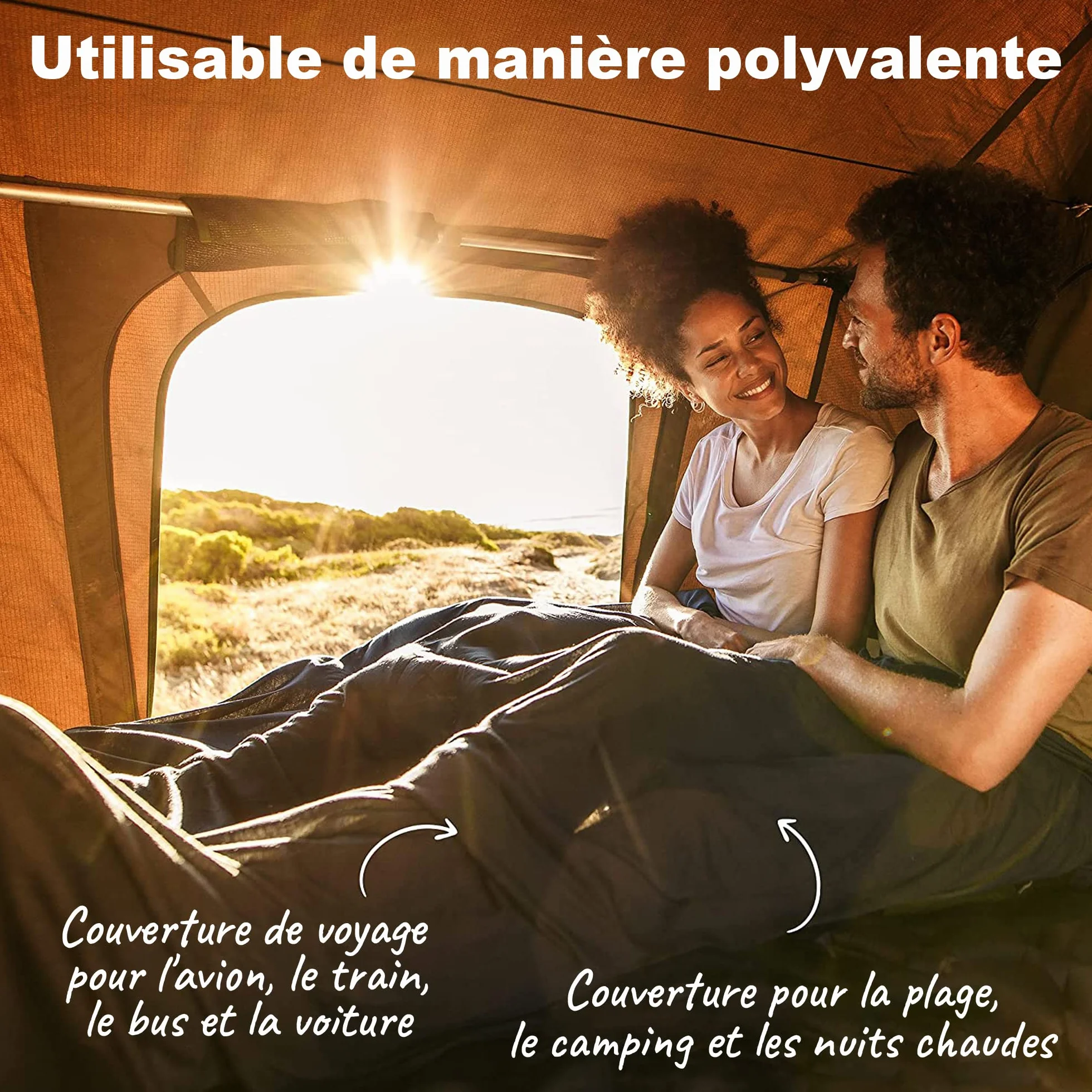 Couverture de Voyage Ultralégère Chaude 200x150cm Coolmax Camping Outdoor