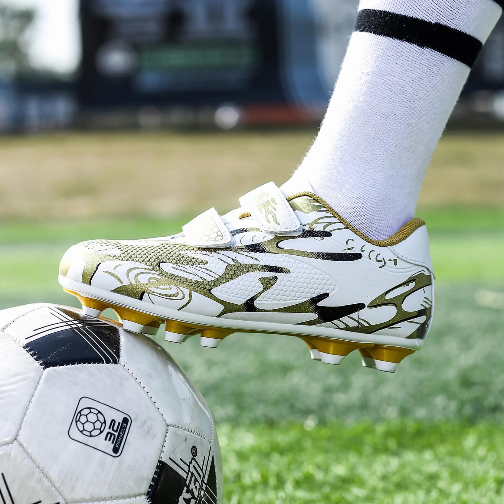 Chaussures de Football Garçon Crampons Professionnel Antidérapant Athlétisme Entrainement