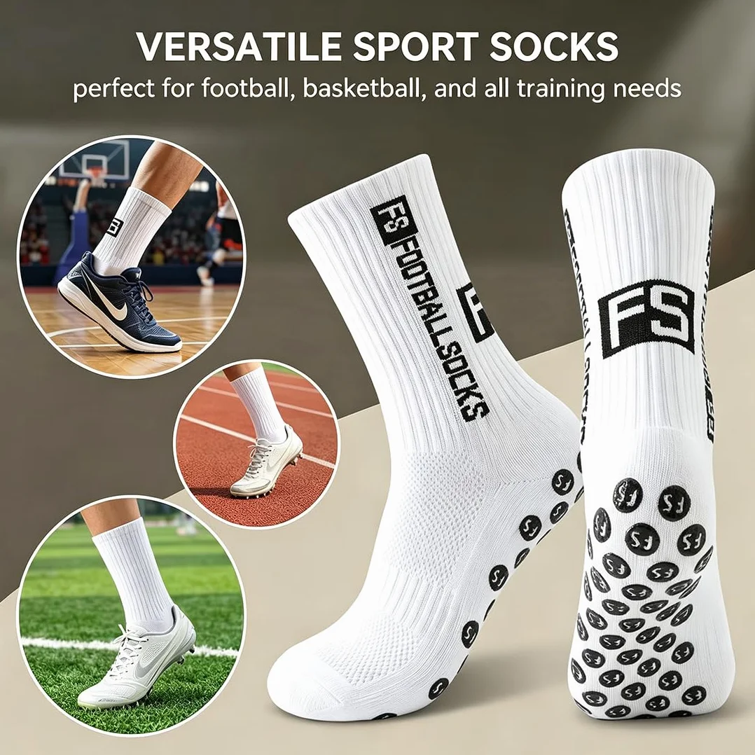 Chaussette Foot Enfant 3 Paires Antidérapantes Blanc Taille 33-39