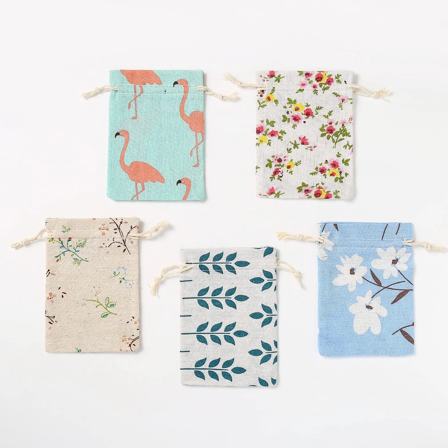 DAHI 25pcs Pochon Coton avec Cordon 10 x 14 cm Sacs Cadeau en Lin Chanvre Jute pour Bijoux