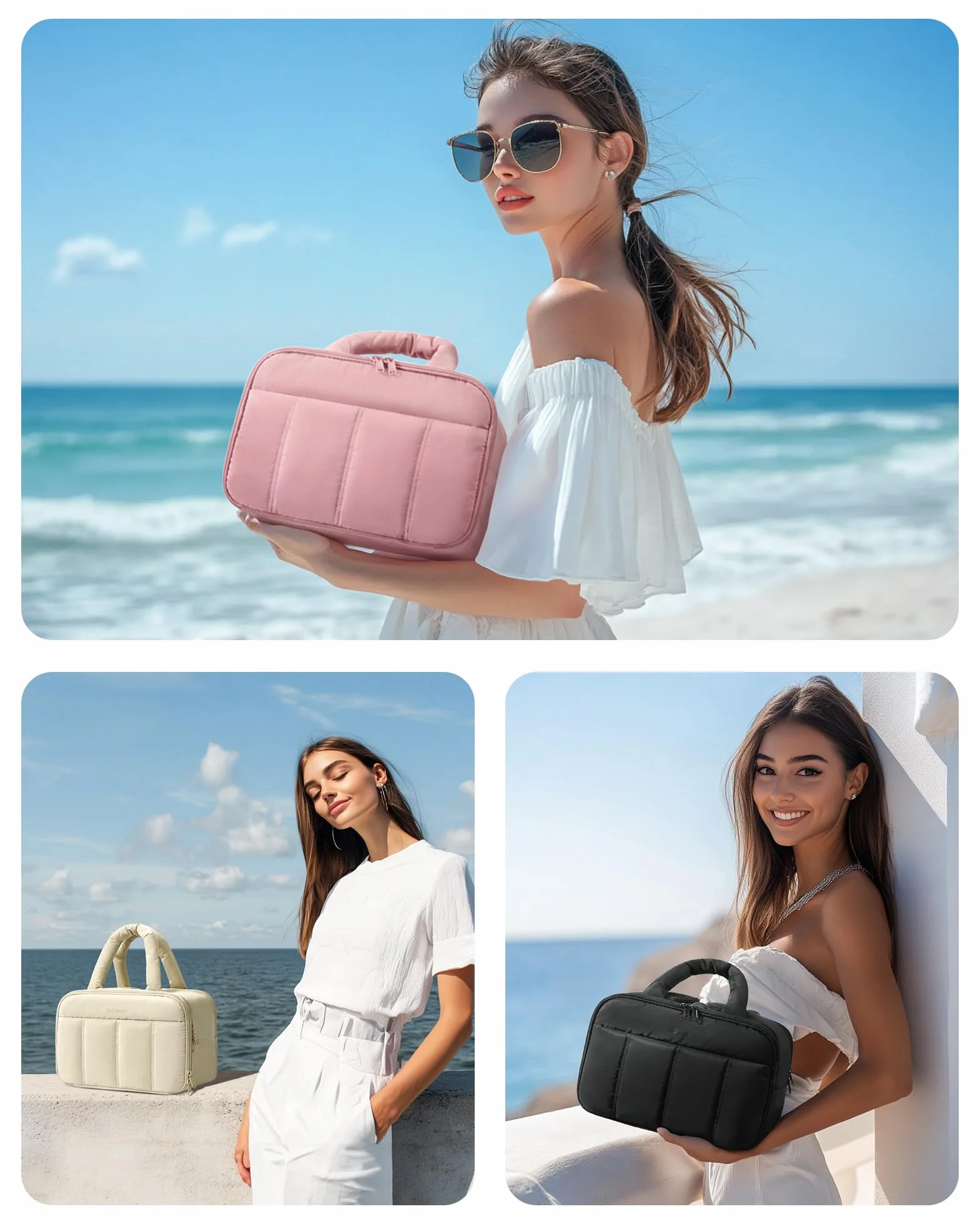 BAGSMART Trousse de Toilette de Voyage Grande pour Femme Noir