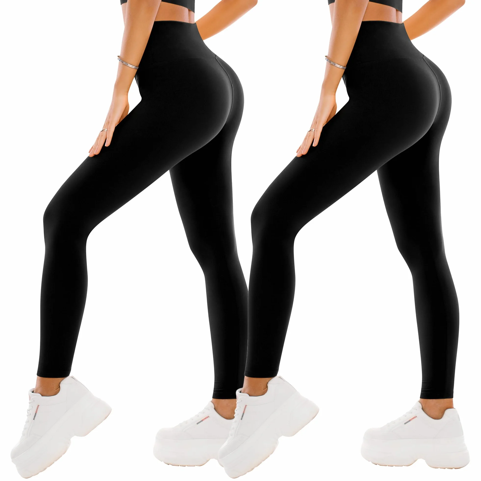 SINOPHANT Leggings Sport Femmes Taille Haute Opaque Gym Yoga 2 Pièces