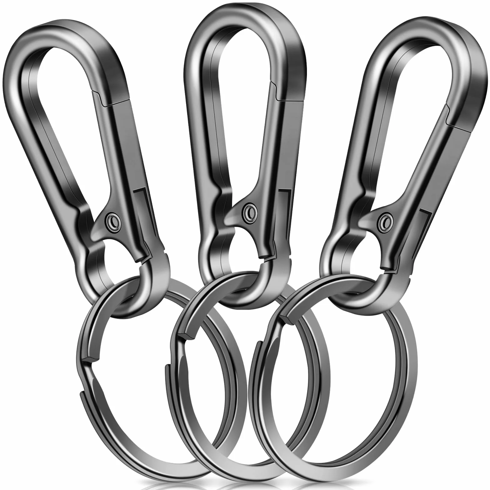 Mousqueton Porte Clé Métal 3 Pièces Porte-Clés Homme Sac à Dos Clés Voiture