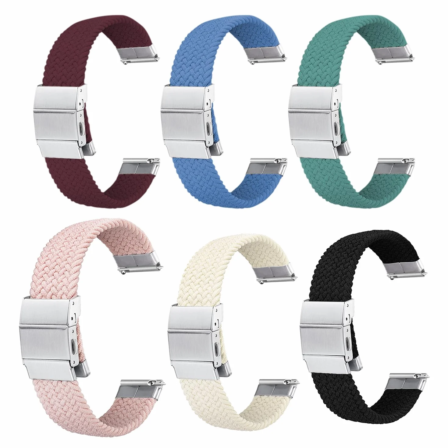 Hearkent Bracelet en Nylon élastique 18/20 mm Style Sport Unisexe Ajustable pour Montres