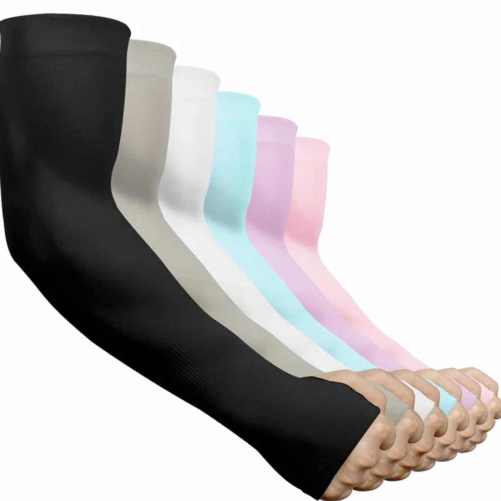 beister Manchon de Bras Homme & Femme, Anti-UV Protection UPF 50+ Manche Bras Avec Trou pour Le Pouce Antidérapants Cooling Manchette Gaming, Manchons Sport Compression Arm Sleeves.