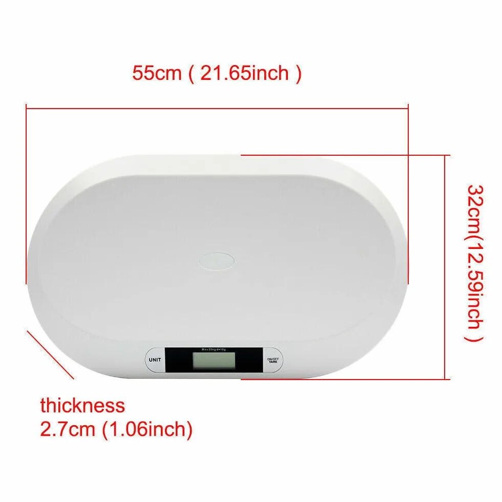 Pèse-bébé numérique pour animaux 20 kg écran LCD kg/livres/pierres