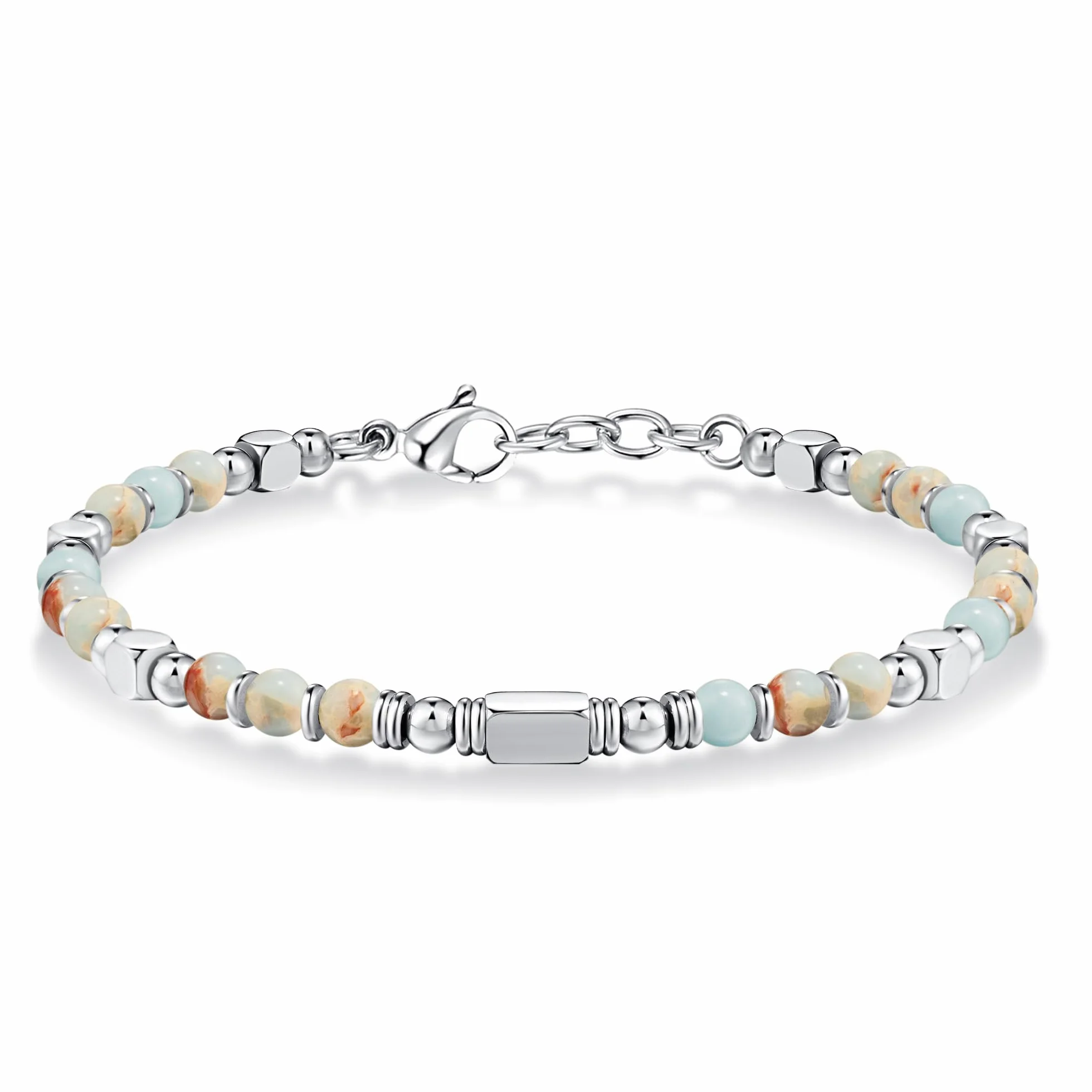 SIUMAL Bracelet Femme Pierre Naturelle Acier Inoxydable Bohème Cadeau Anniversaire Noël Maman