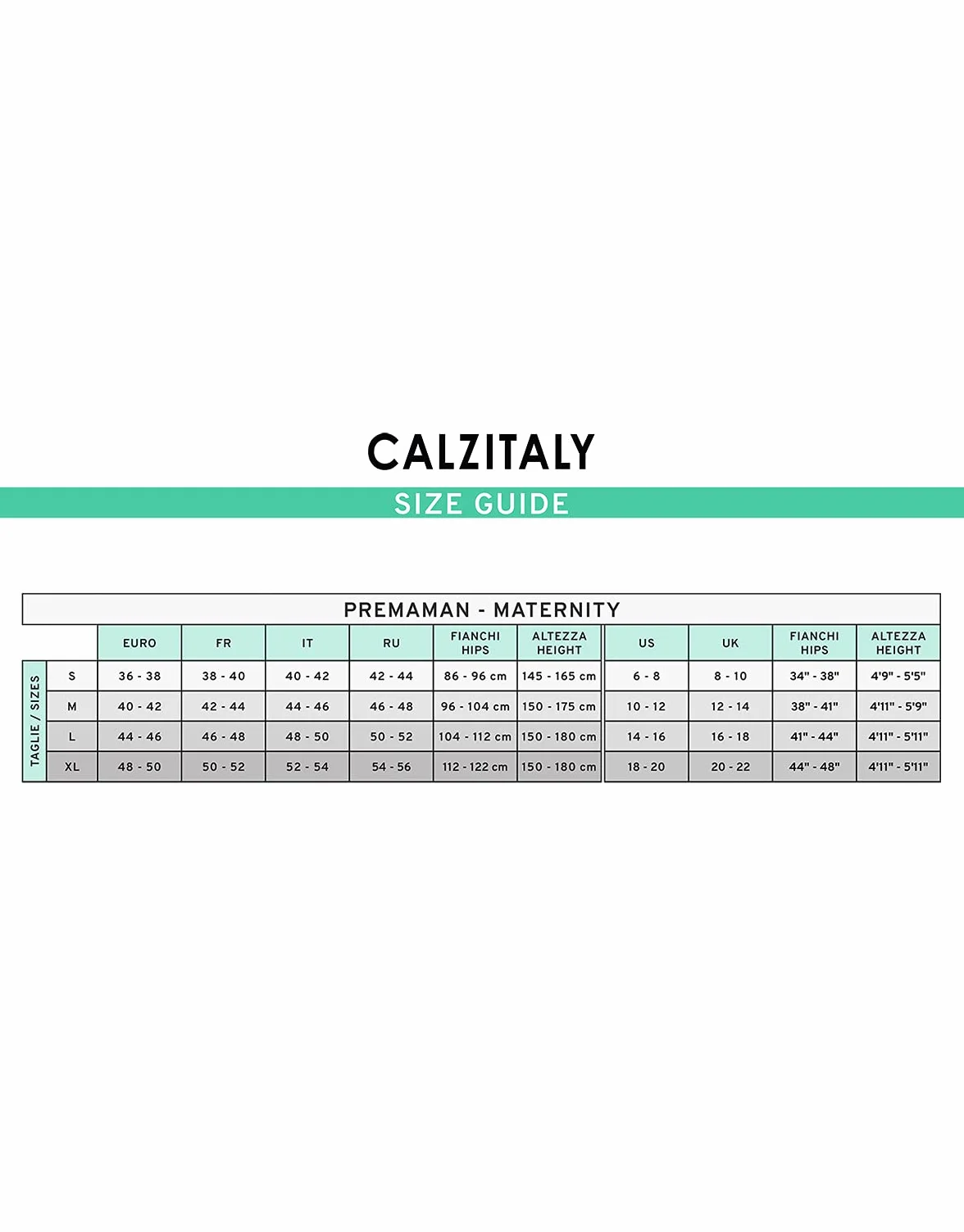 CALZITALY Collants sans Pied de Maternité Leggings Opaque Noir 100 DEN Fabriqué en Italie