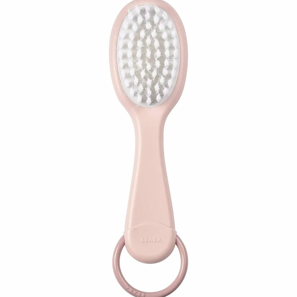 BÉABA Peigne et Brosse à Cheveux Bébé Enfant avec Rangement Intégré Old Pink