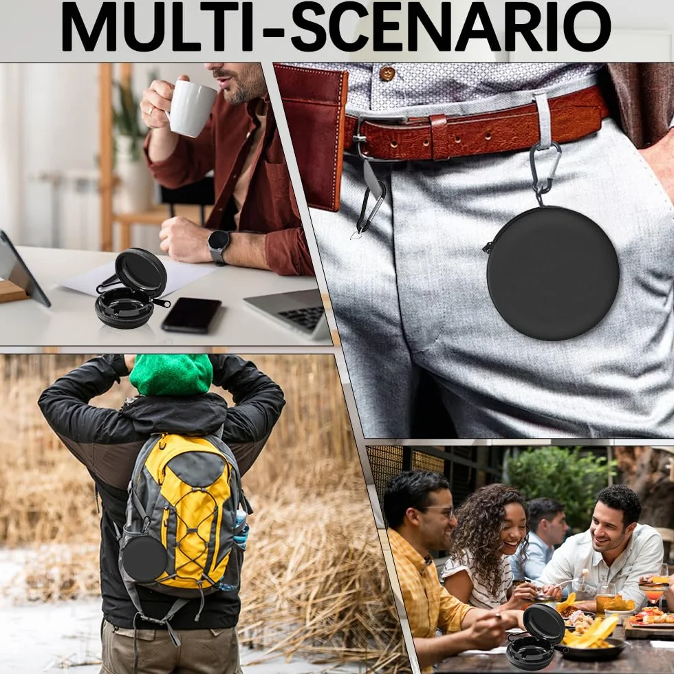 Cendrier de Poche Portable Anti Odeur Grande Capacité Noir