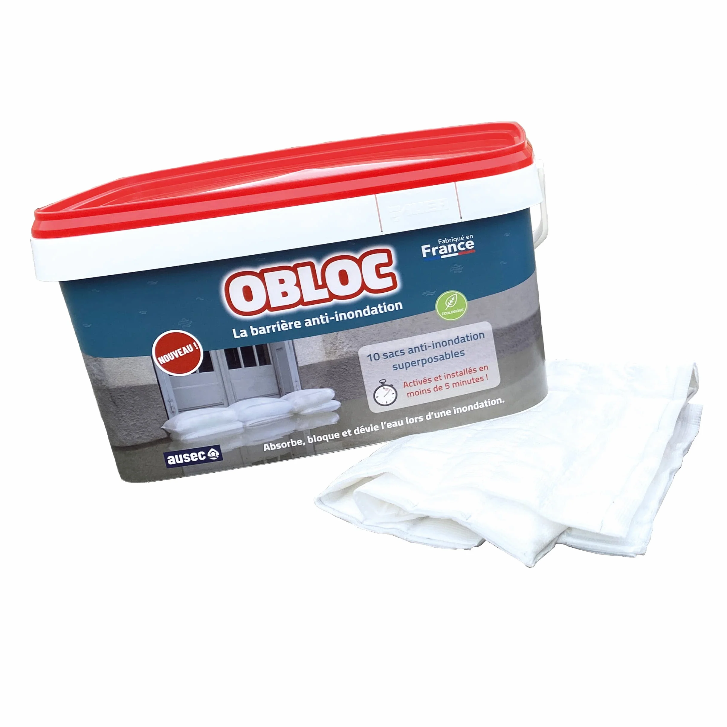 Sacs anti-inondation OBLOC® 60 x 40 cm – Sacs en intissé remplis de polymères superabsorbants