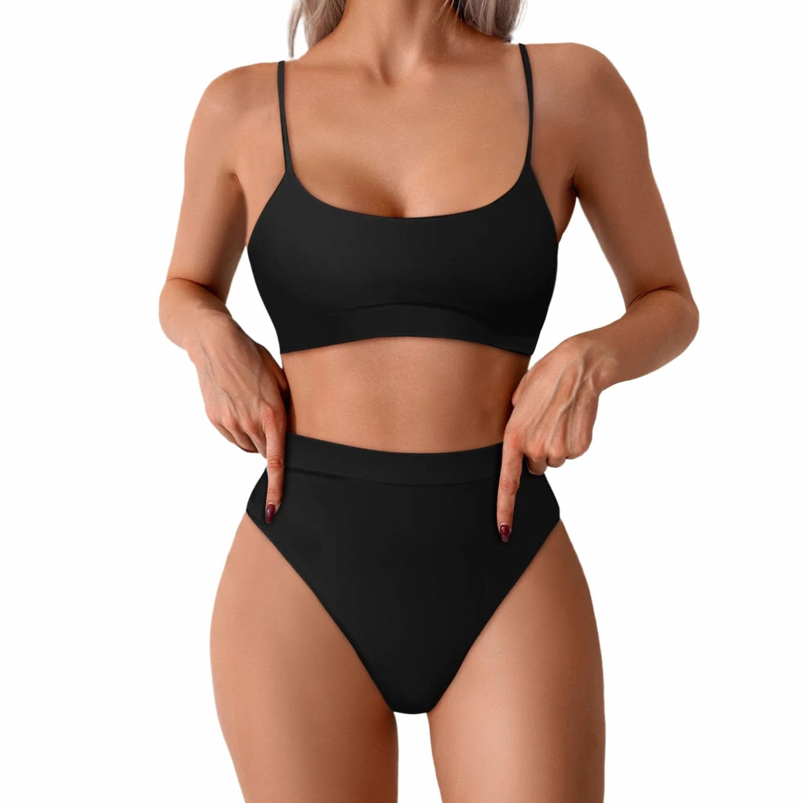 Cache Maillot De Bain Femme 2 Pieces Push Up Tankini Taille Haute