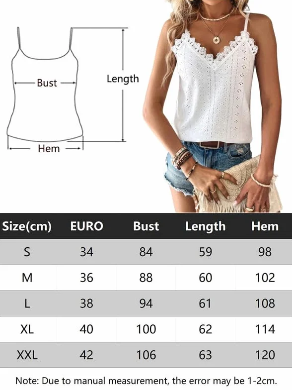 Haibang Débardeur Femme Dentelle sans Manche Top Caraco Été Chic
