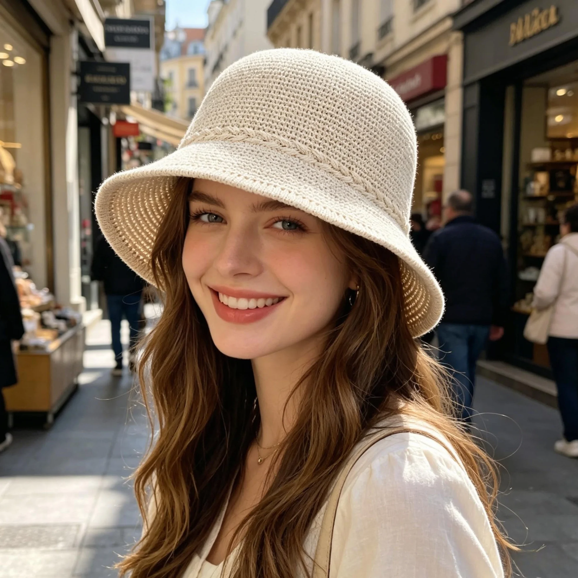 Chapeau Crochet Ajustable pour Femme Homme Été Pêche