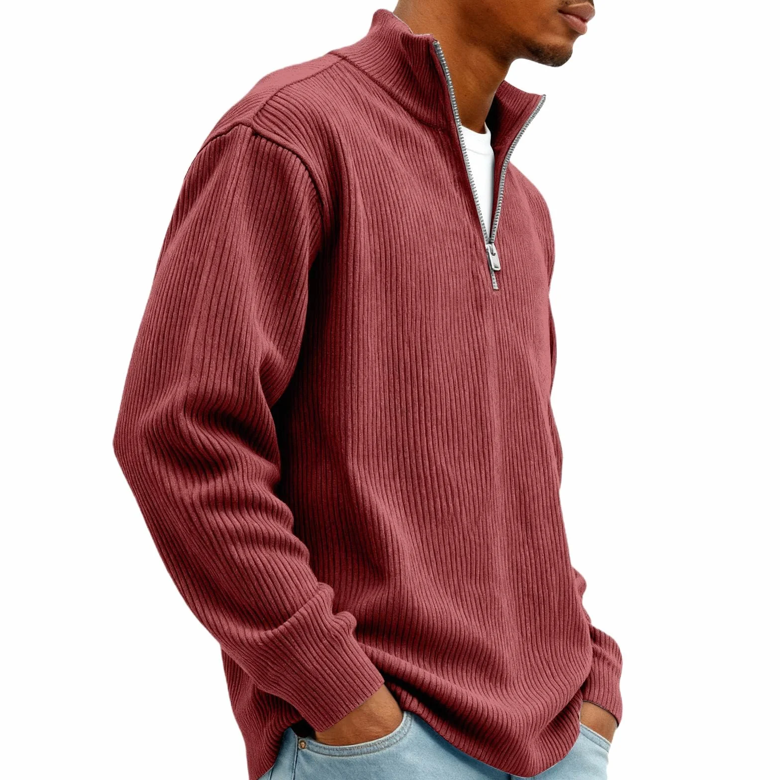 Sweatshirt Homme Velours Côtelé Travail Randonnée Grande Jogging Longue Manches Thermique
