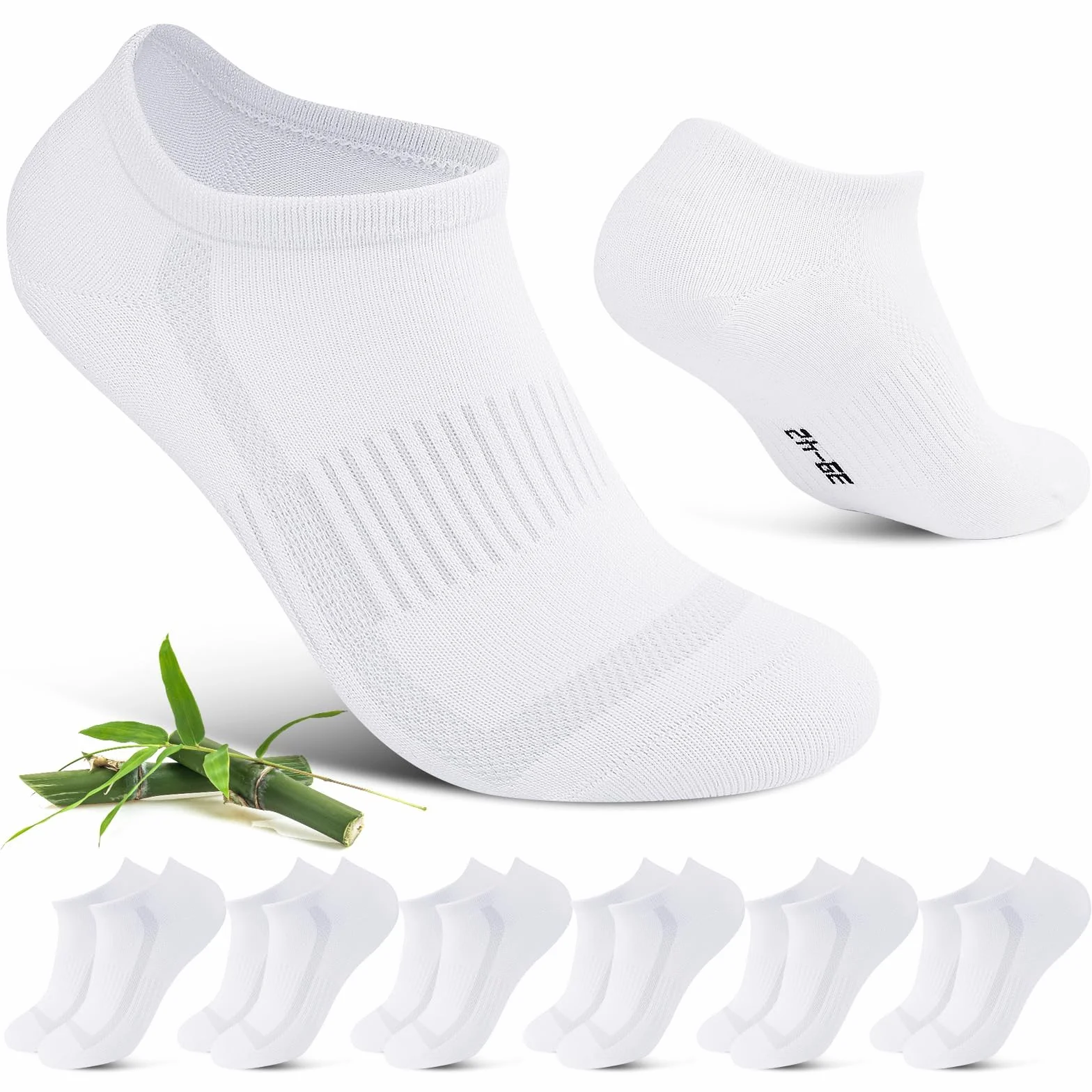 Cirorld Chaussettes Sport en Bambou Coton 6 Paires 39-42 43-46 Respirantes Anti-Odeurs Antibactériennes