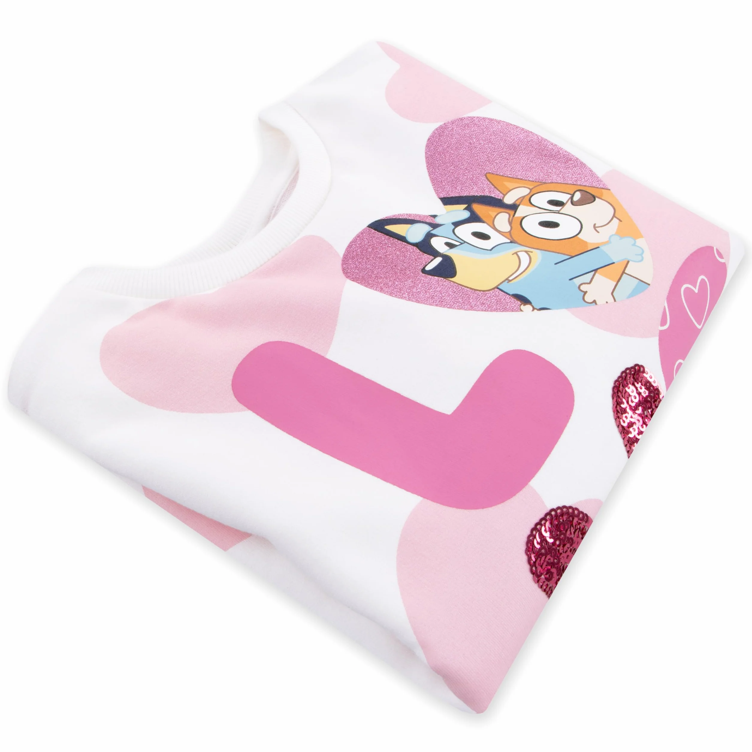 Sweatshirt Fille Coton Paillettes BlueY Pull Bingo Enfant