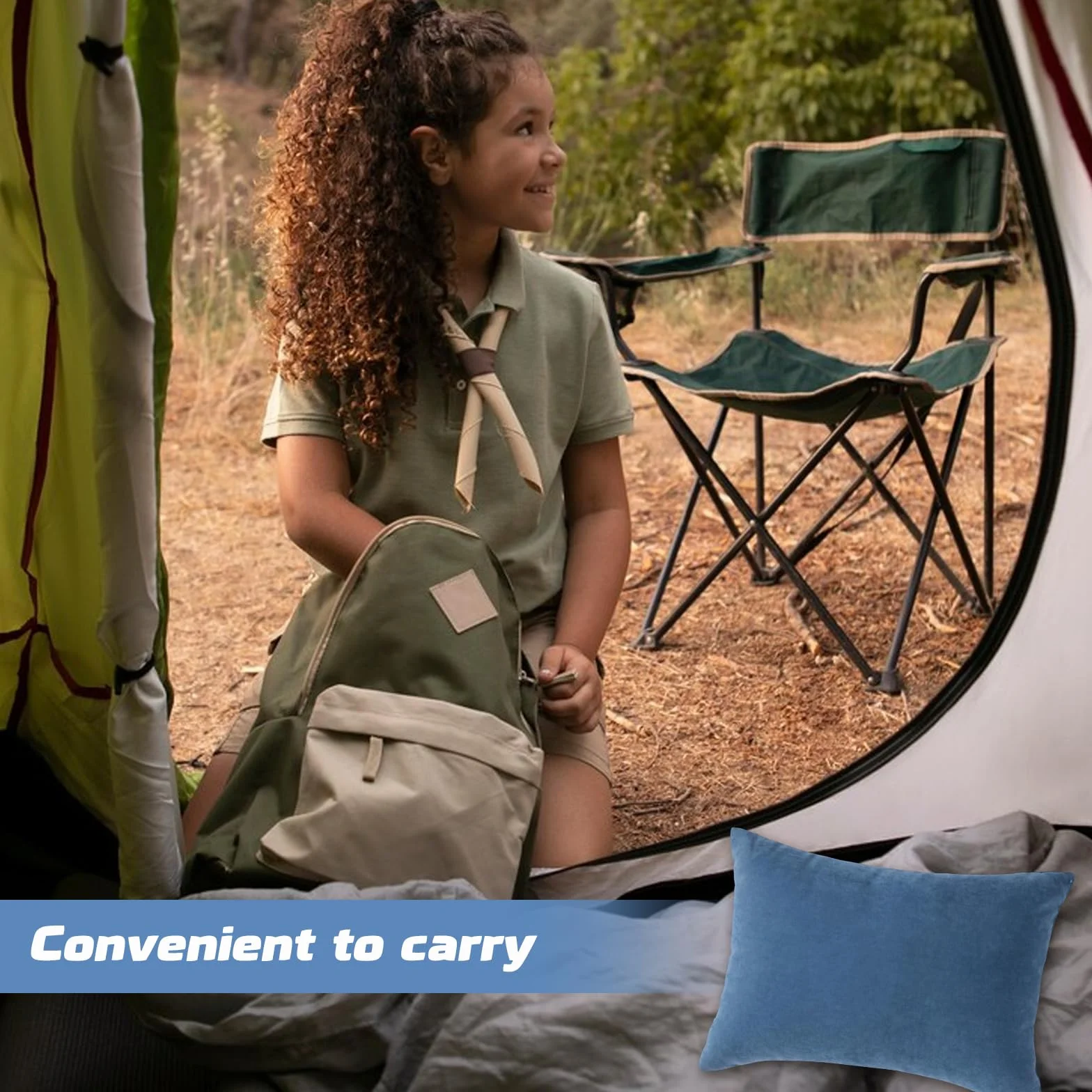 Mini Coussin de Voyage 27,9 x 17,8 cm Lavable en Machine pour Enfants (Bleu)