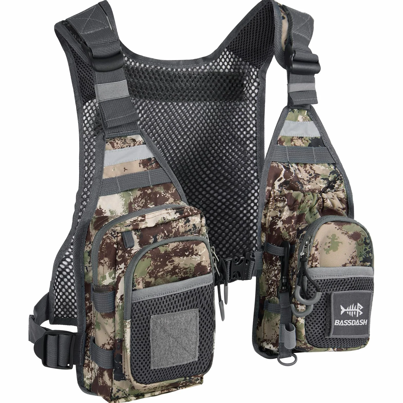 Bassdash FV08 Gilet de pêche à la mouche ultra léger Taille unique