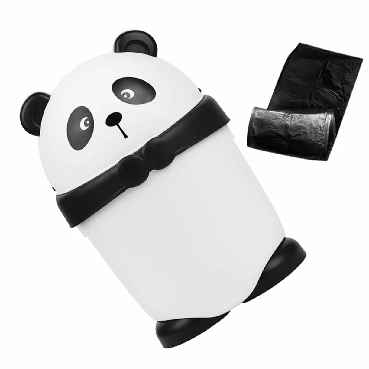 INOOMP Poubelle Mignonne Panda avec Couvercle Rabattable en Pp Cuisine et Salon