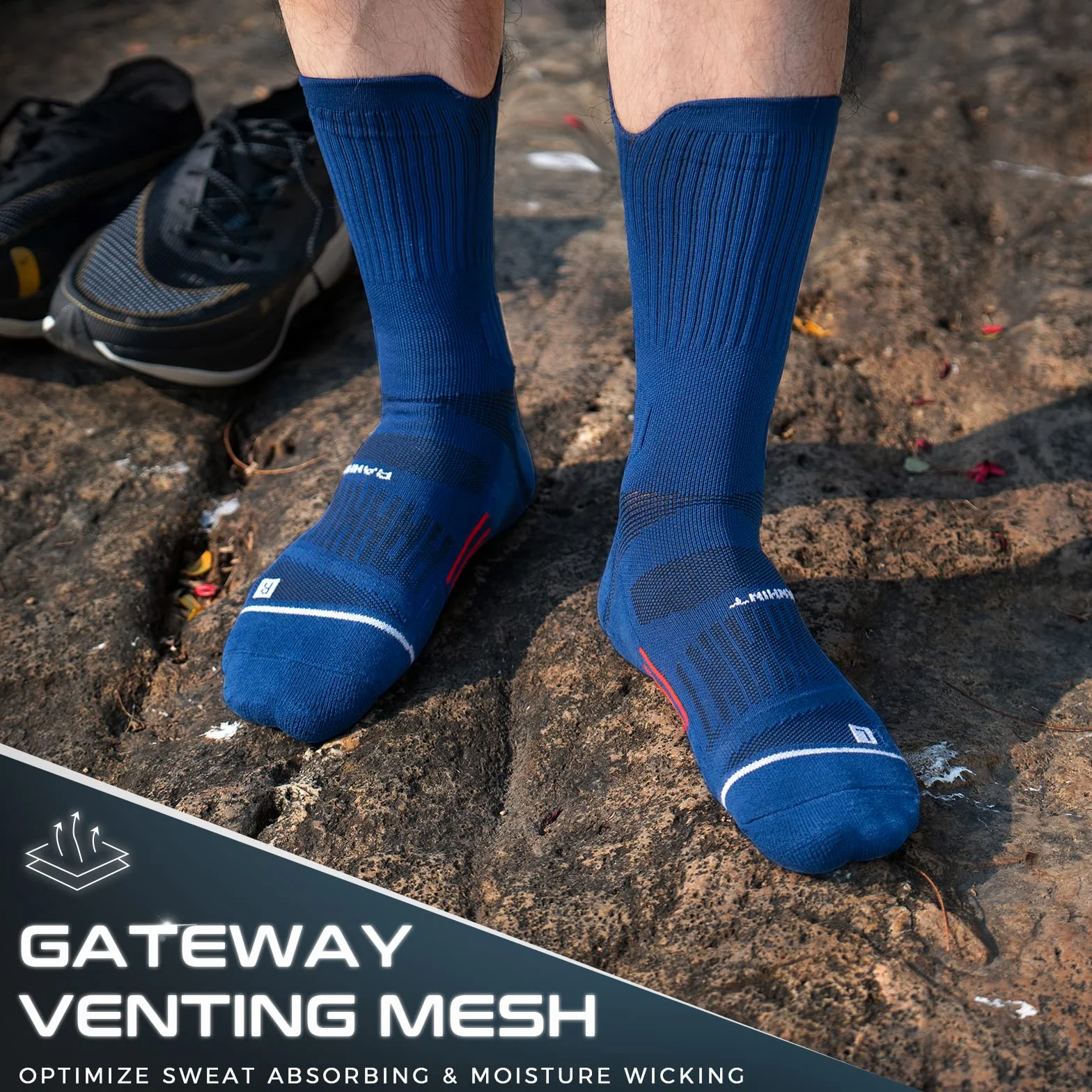 Chaussettes Compression Running Homme Coolmax Anti-Ampoules 3 Paires Taille 35-51