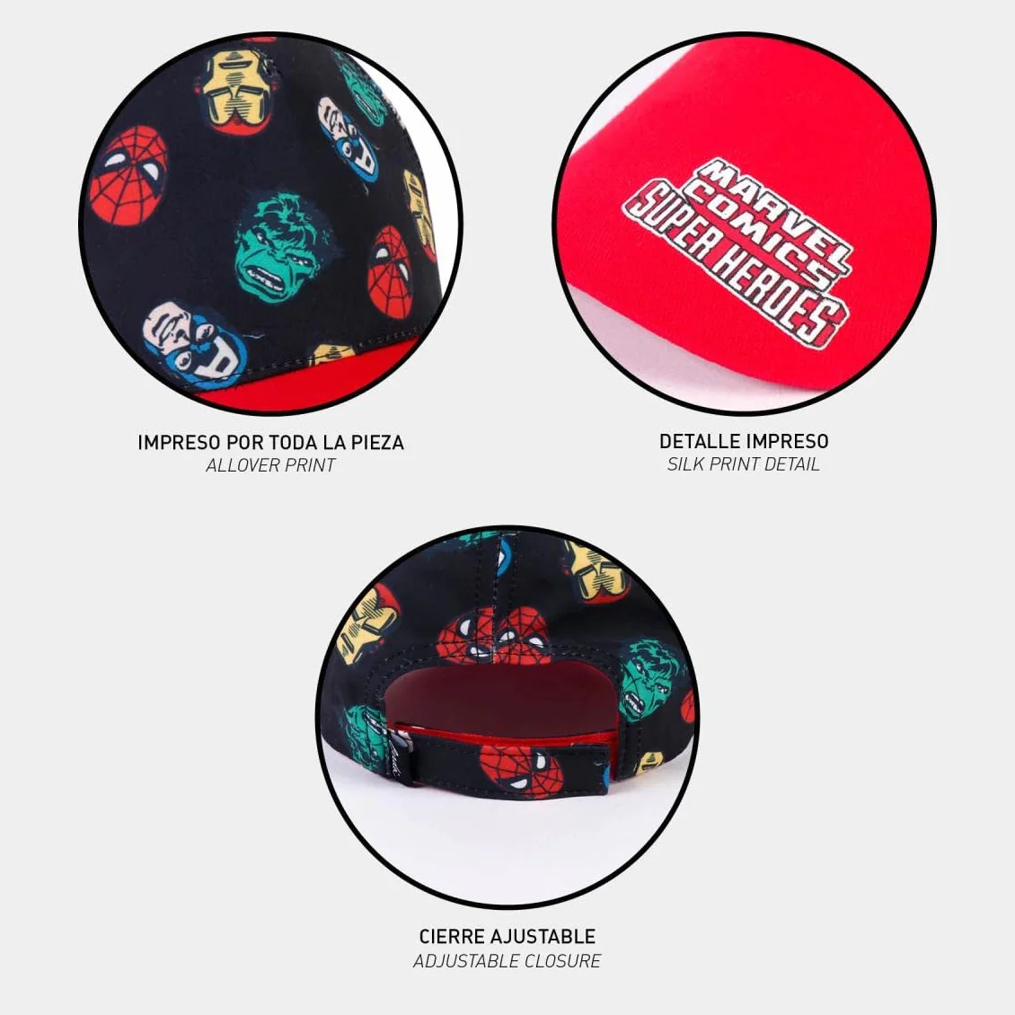 CERDÁ LIFE'S LITTLE MOMENTS Avengers Mixte Bébé Casquette À Visière Incurvée Noir 4-8 Ans EU