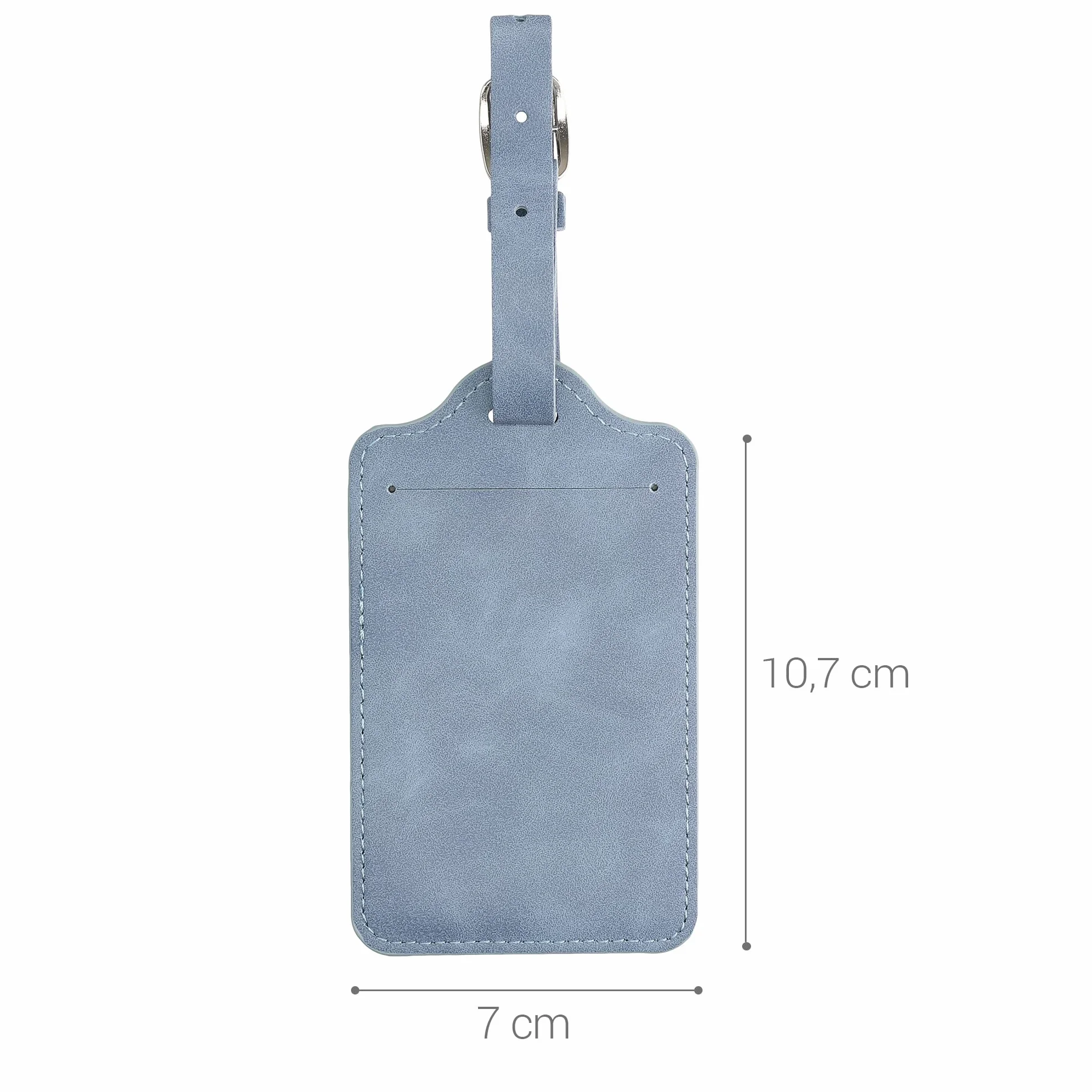 Kwmobile 2X Étiquette Bagage pour Valise Lot 2X Tag Porte-étiquette Bleu-Gris