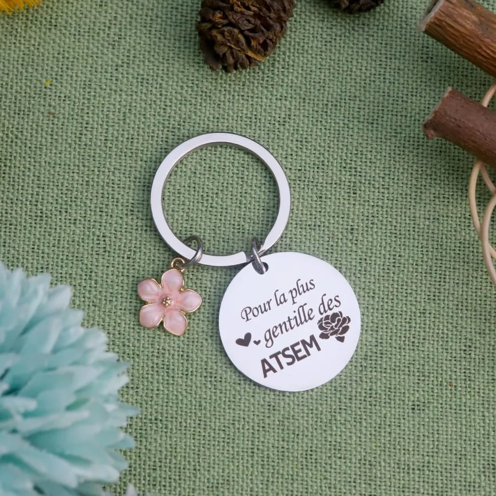 Porte Clef Atsem Cadeau Assistante Maternelle Nounou Fin d'Année Creche Noel