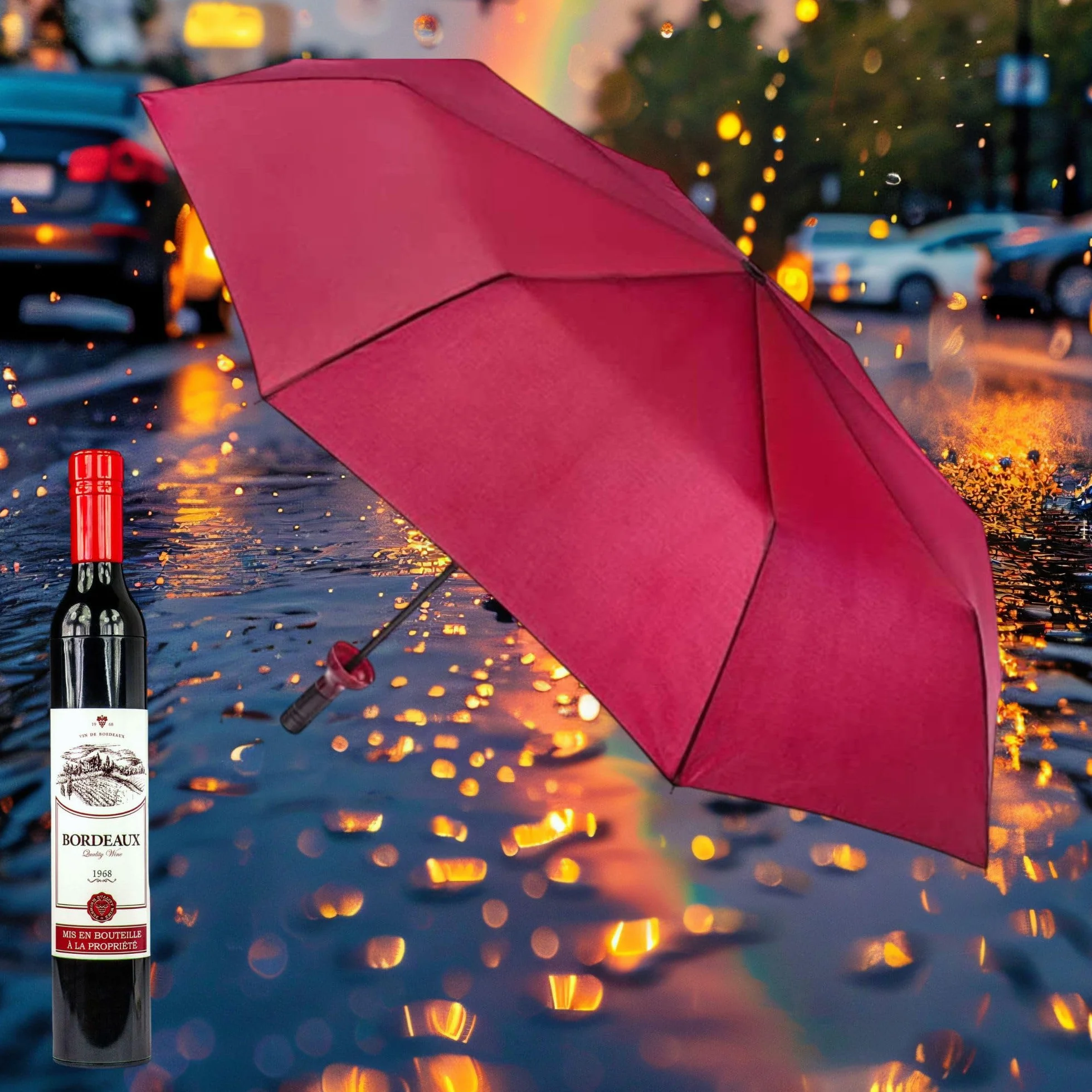 Parapluie Pliable Bouteille de Vin