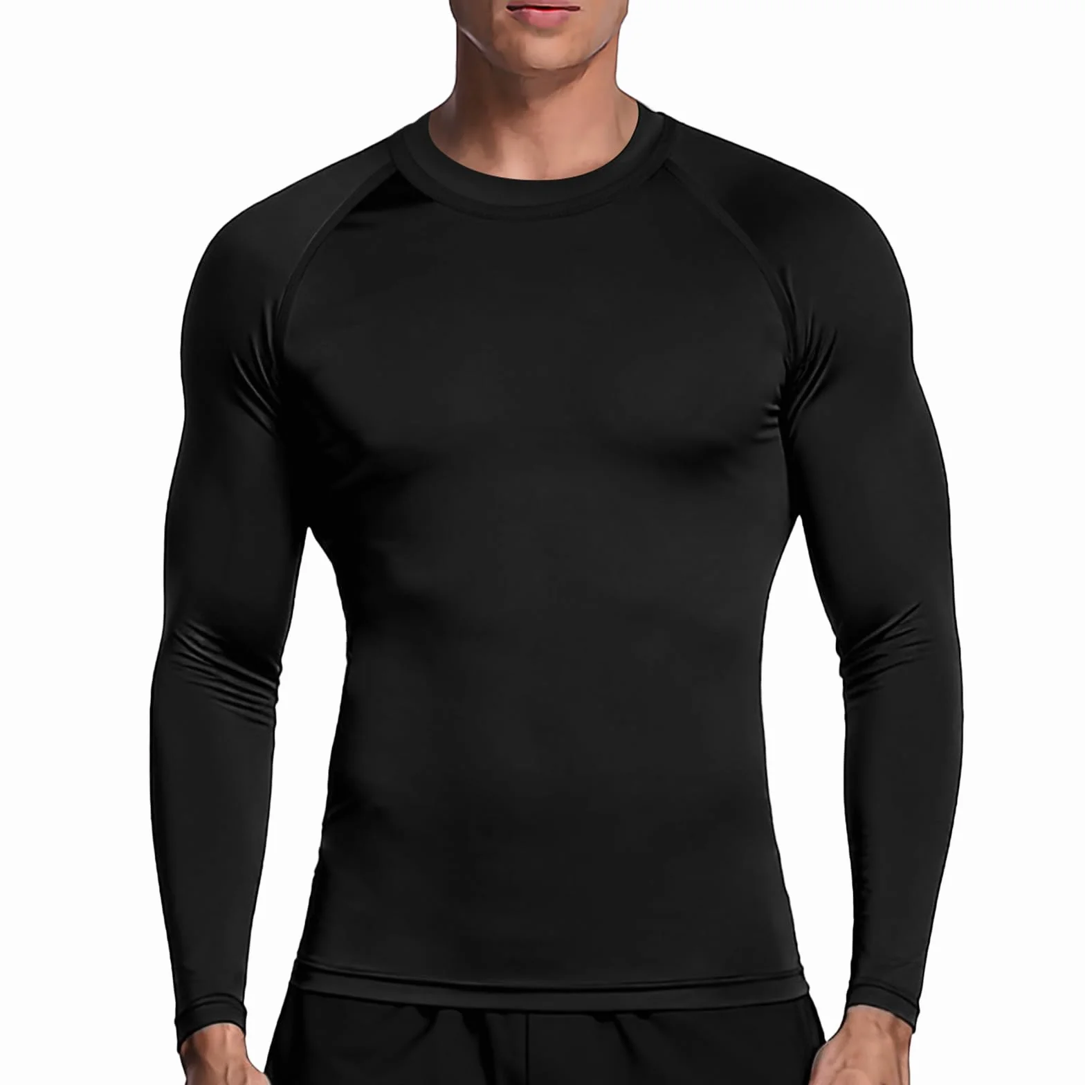 Maillot Compression Manches Longues Sport Homme Baselayer Séchage Rapide Respirant Fitness Running