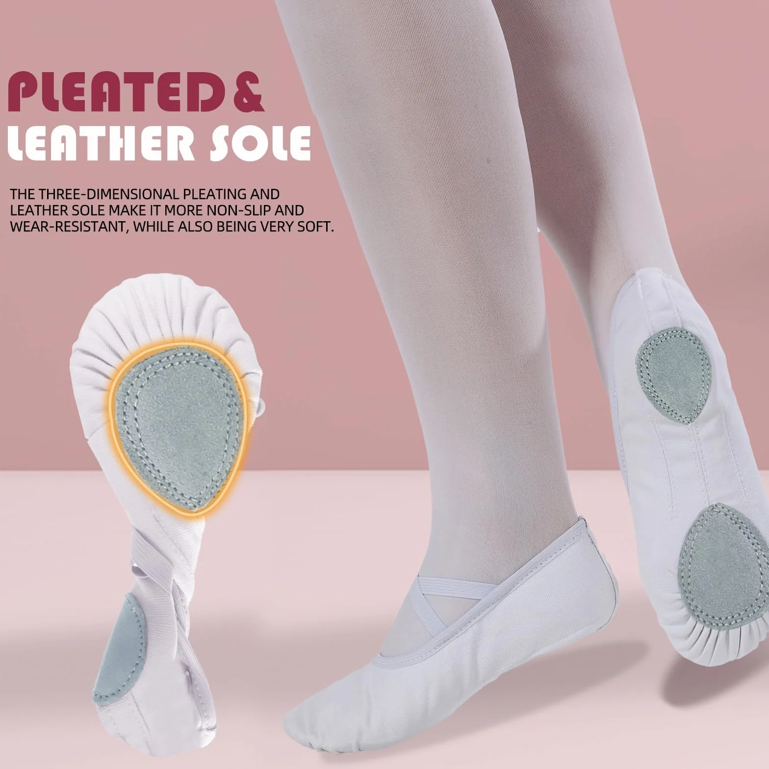 Chaussures de Ballet Doux Toile Chaussons Pilates Yoga Gymnastique Split Plate pour Femmes 22-44 EU