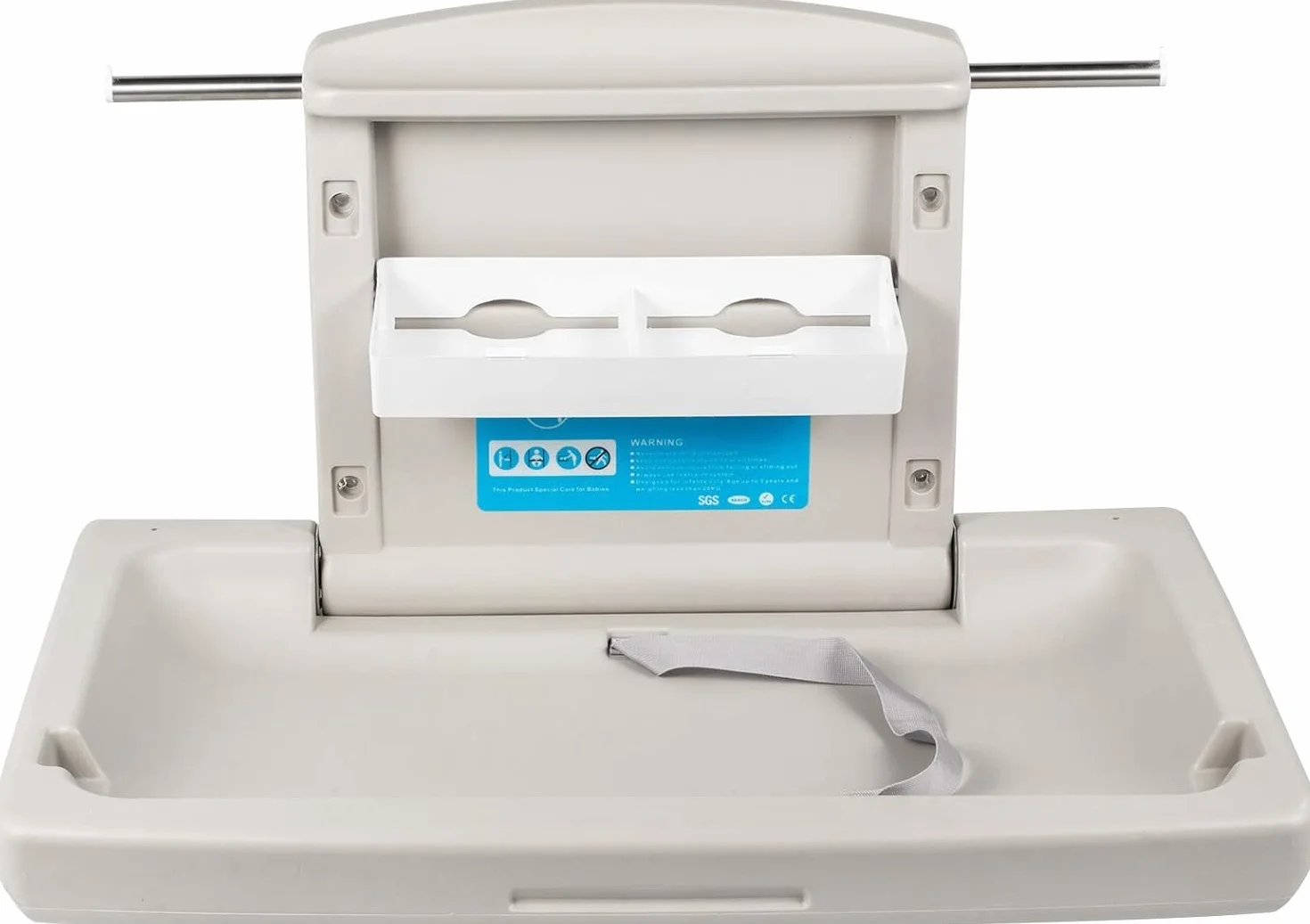 VEVOR Table à Langer Murale Pliable HDPE 15kg Commerciale Ceinture Sécurité