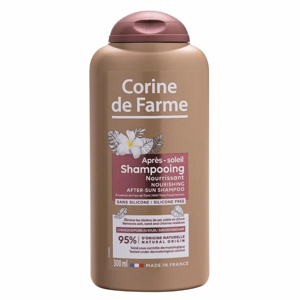 Corine de Farme Shampooing Après-Soleil Nourrissant Fleur de Tiaré & Monoï Sans Sulfate ni Silicone 300 ml