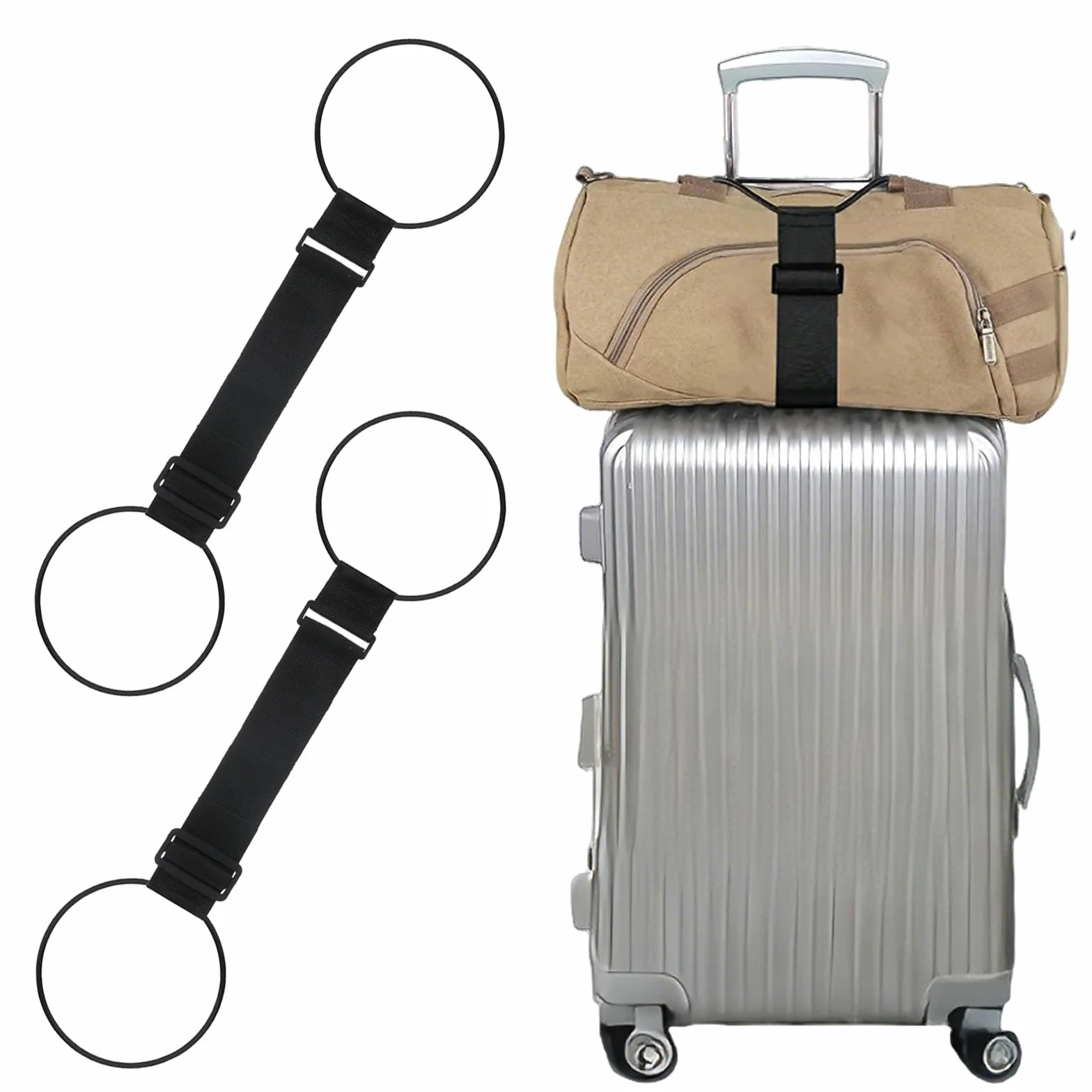 Sangles Fixation Élastiques pour Bagages Réglables Valises Voyage 2 Pièces