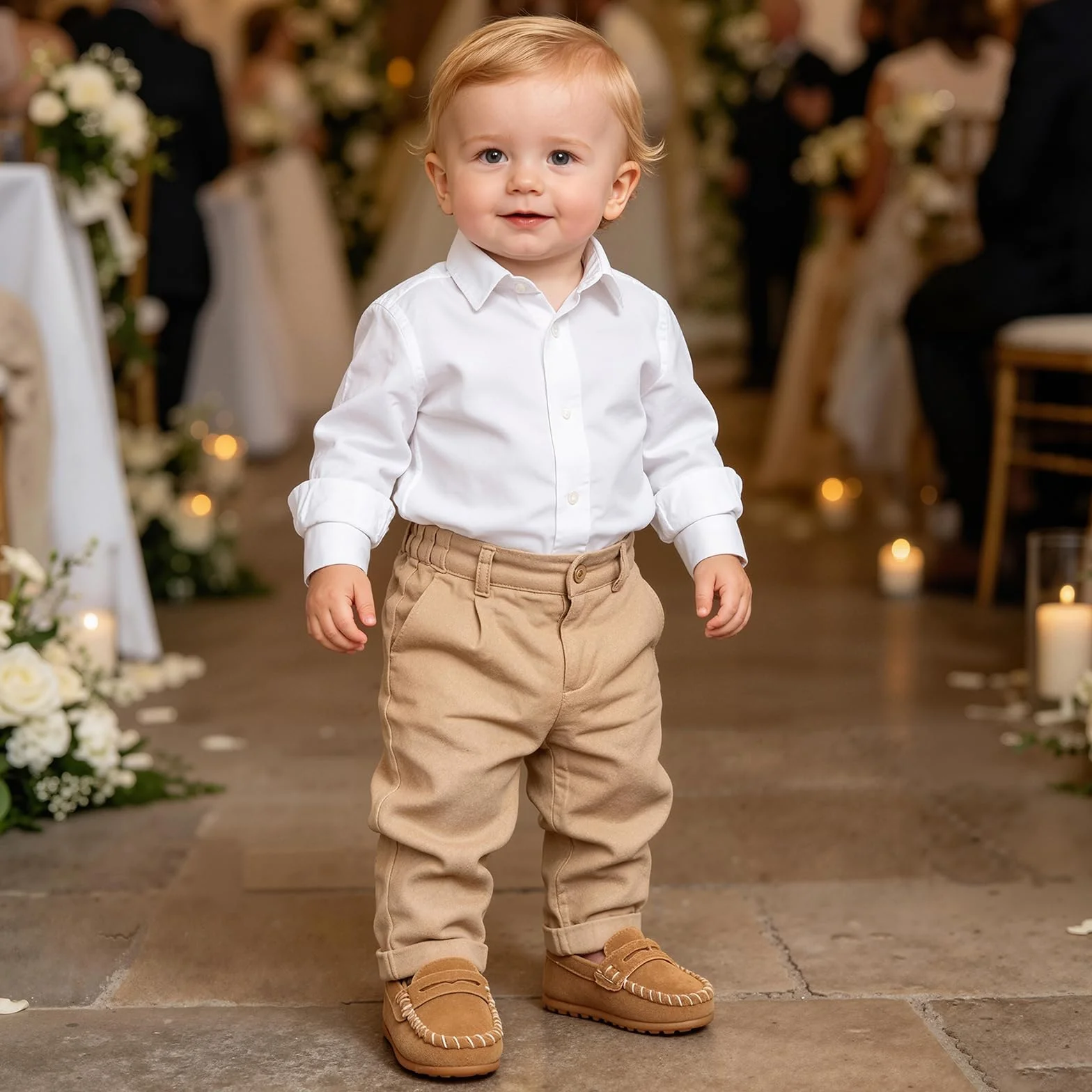 LACOFIA Mocassins Bébé Garçon Chaussures Premiers Pas Semelle Caoutchouc Antidérapant 19~24 EU