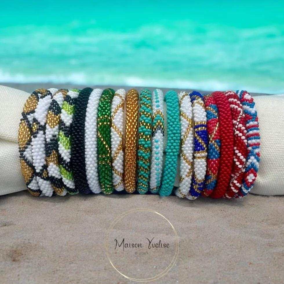 Yvelise Bracelet femme Népalais perles Fait main Authentique