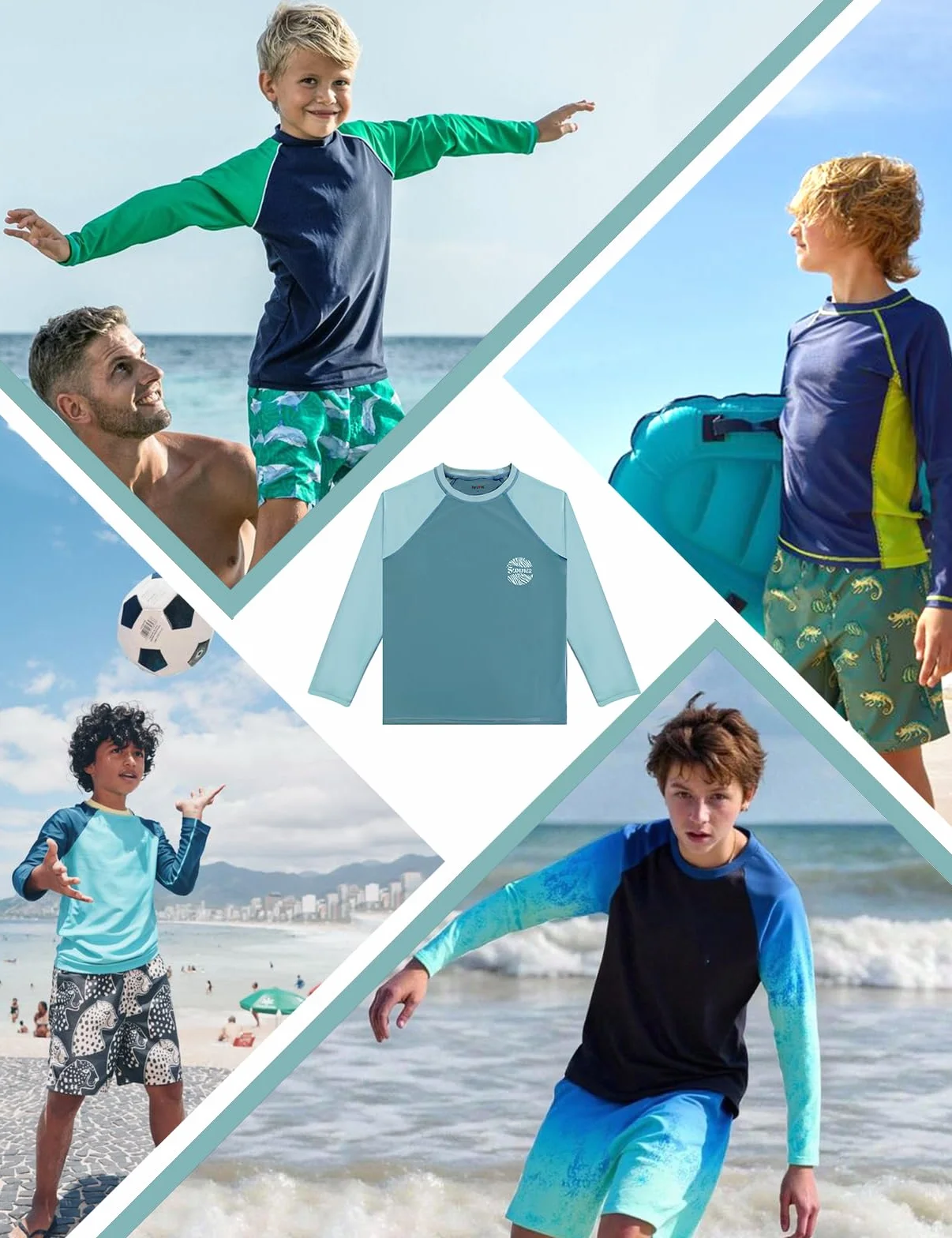 T-shirt de bain anti-UV UPF 50+ à manches longues séchage rapide Rashguard recyclé pour enfants 2-12 ans