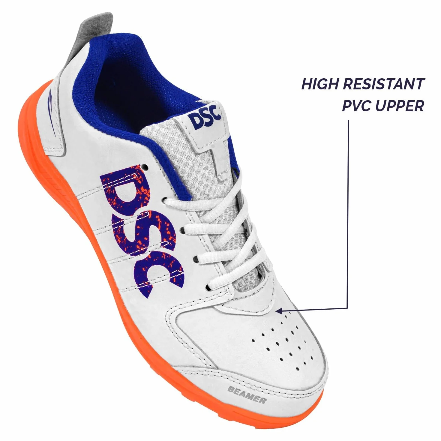 DSC Beamer Cricket Shoes Size 8 UK Fluro Yellow-White